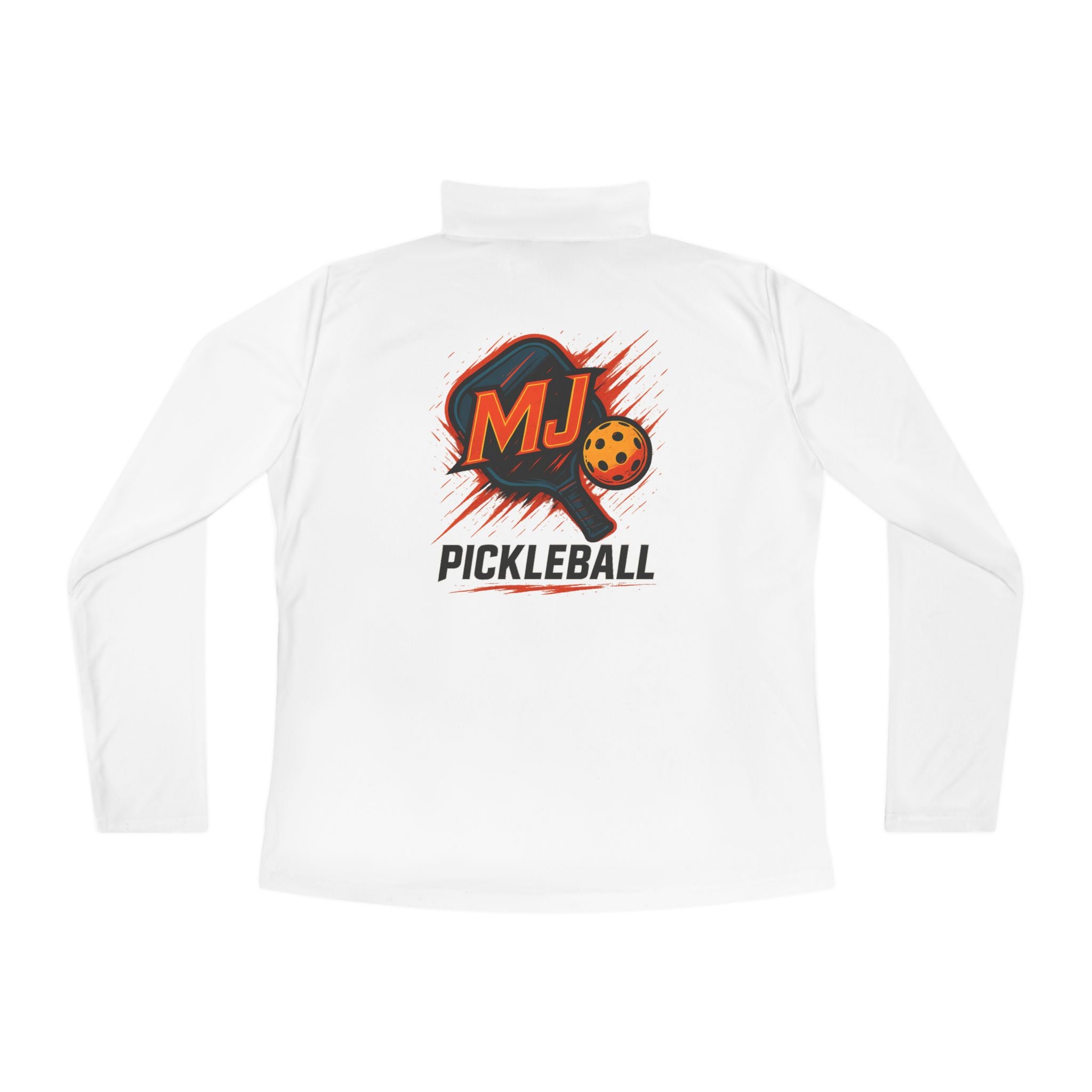 Custom; MJ Pickleball Ladies Quarter Zip Pullover - Athletic Long Sleeve, Stylish Comfort for the Court 100% polyester
