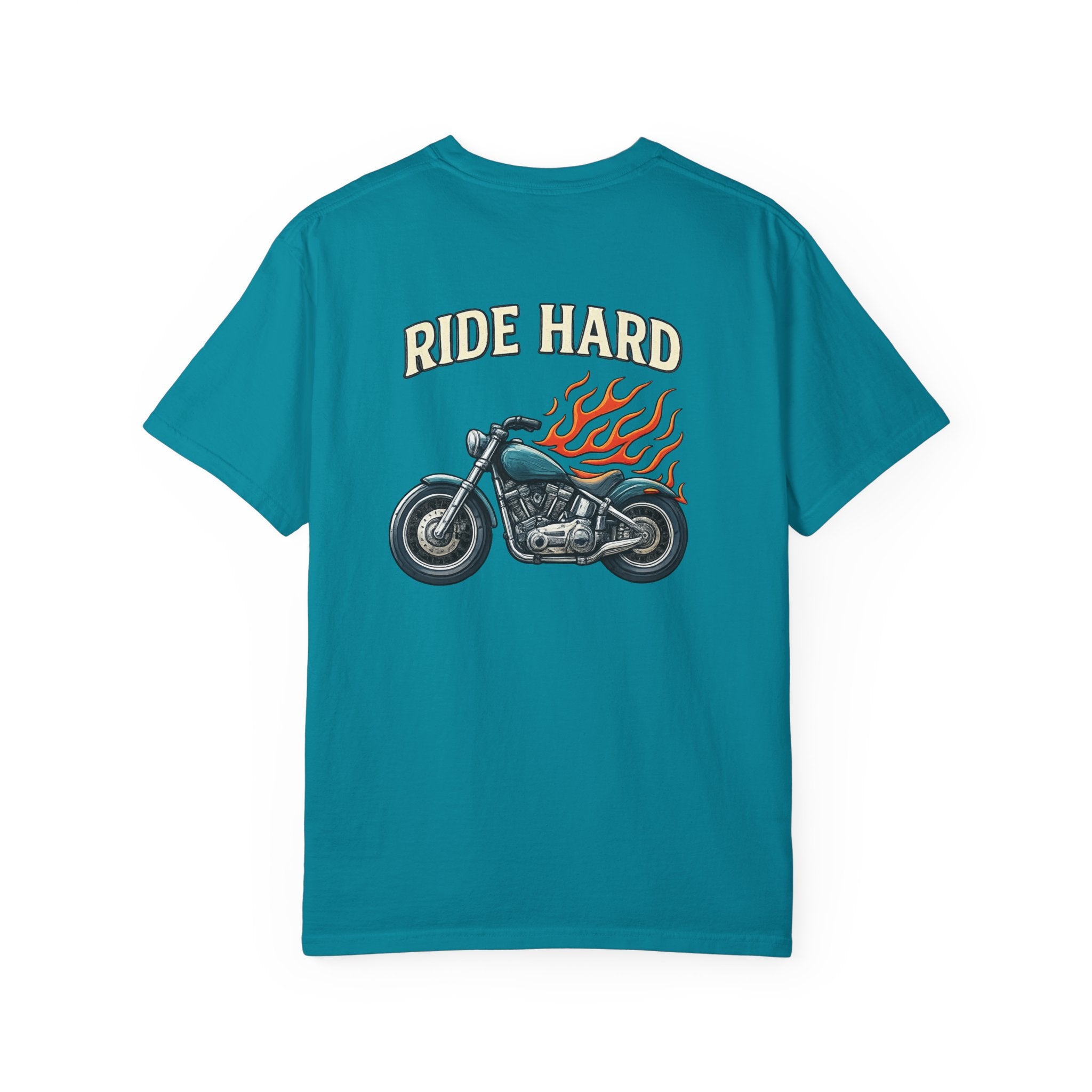 Ride Hard Motorcycle Tee | Harley Inspired Biker Shirt | Badass Motorcycle T-Shirt | 7 colors - 100% cotton