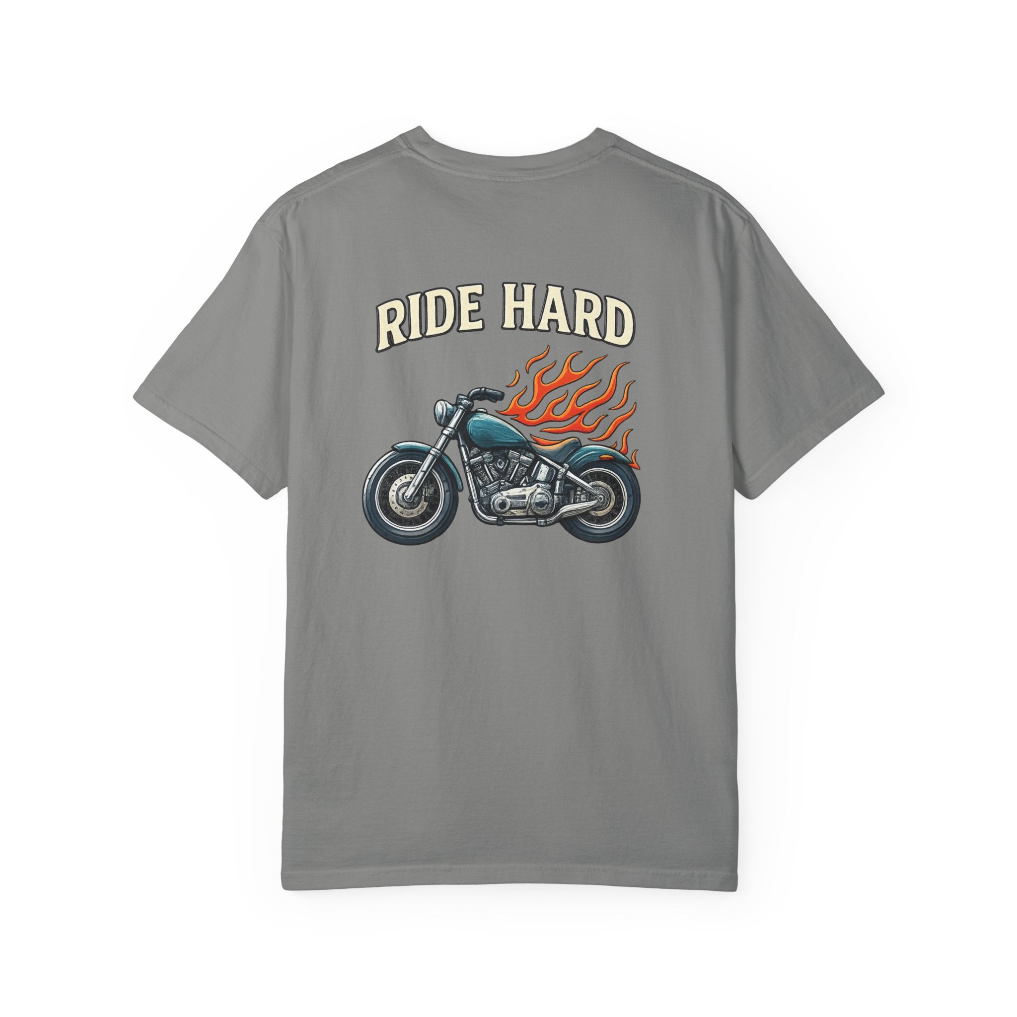 Ride Hard Motorcycle Tee | Harley Inspired Biker Shirt | Badass Motorcycle T-Shirt | 7 colors - 100% cotton