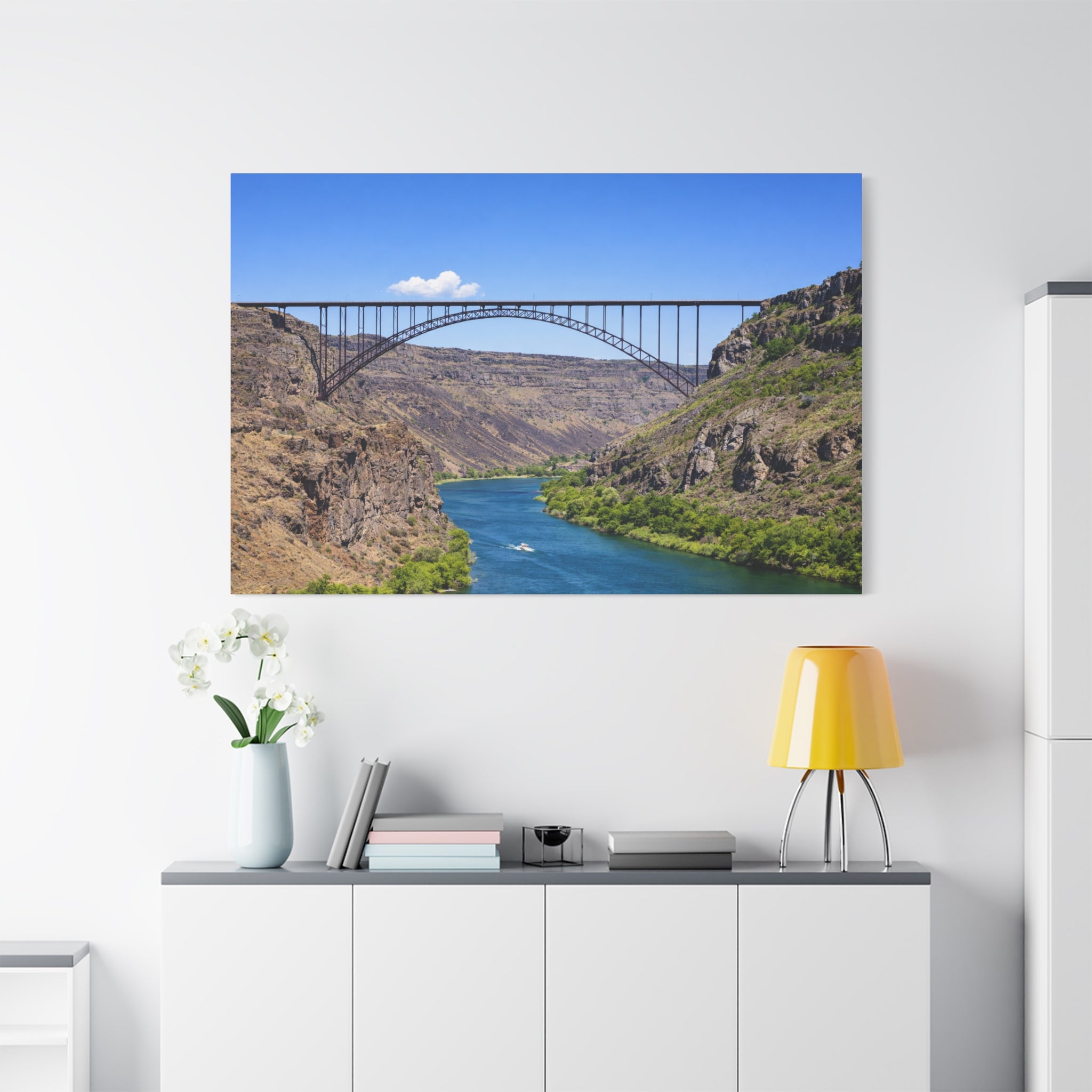 Perrine Bridge Canvas Wall Art | Snake River Canyon Landscape | Twin Falls Idaho Scenic Photography | Stretched 1.25" | 6 sizes