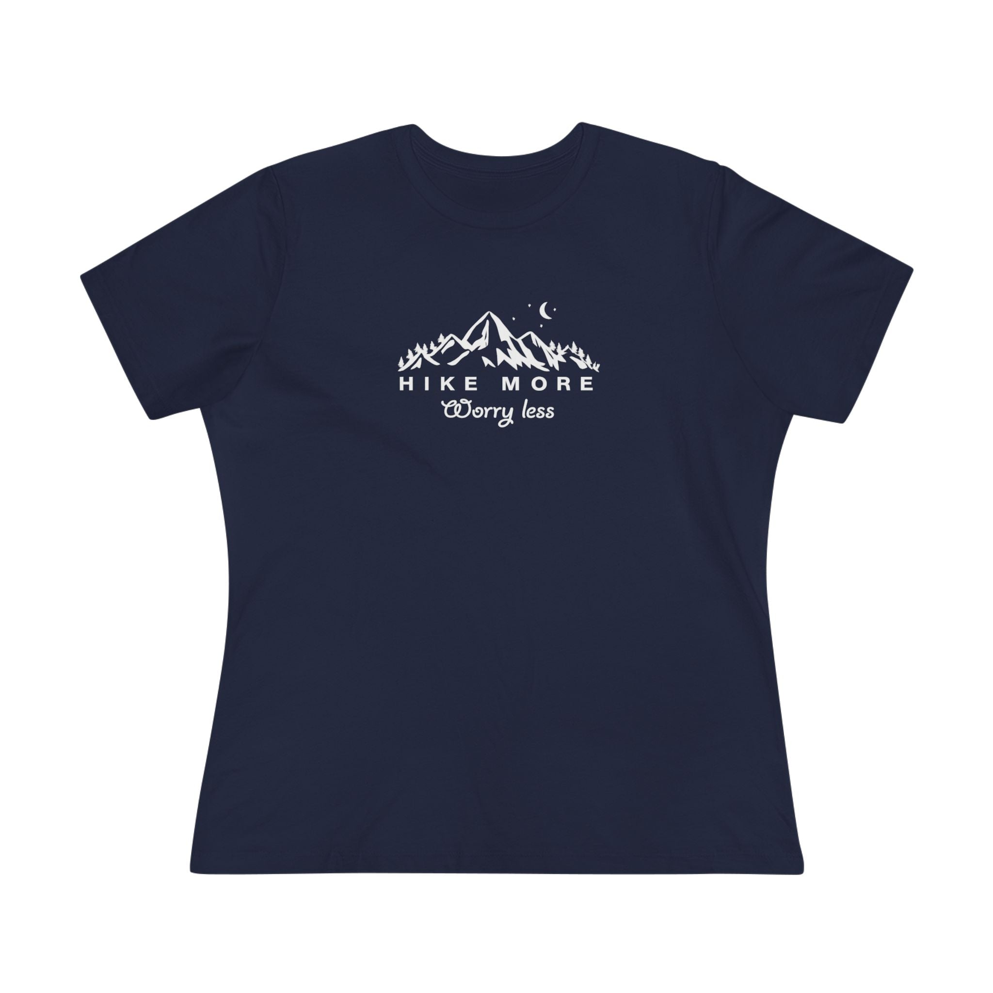 Hike More Worry Less Women's Hiking Shirt | Outdoor Adventure Tee | Mountain T-Shirt | Cute Hiking Top | 4 colors - 100% cotton