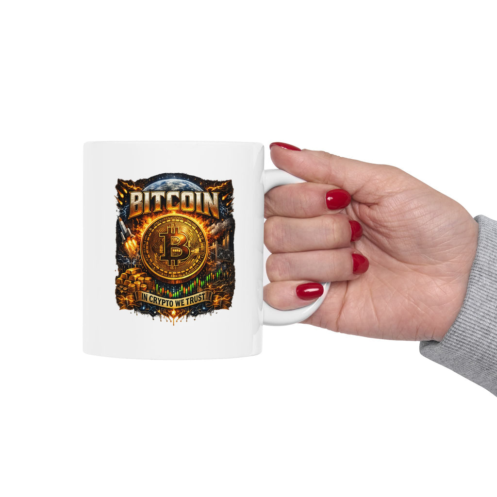 Bitcoin Coffee Mug | In Crypto We Trust Mug | Crypto Investor Mug | Bitcoin Lover Gift | Digital Gold Coffee Cup 11 oz
