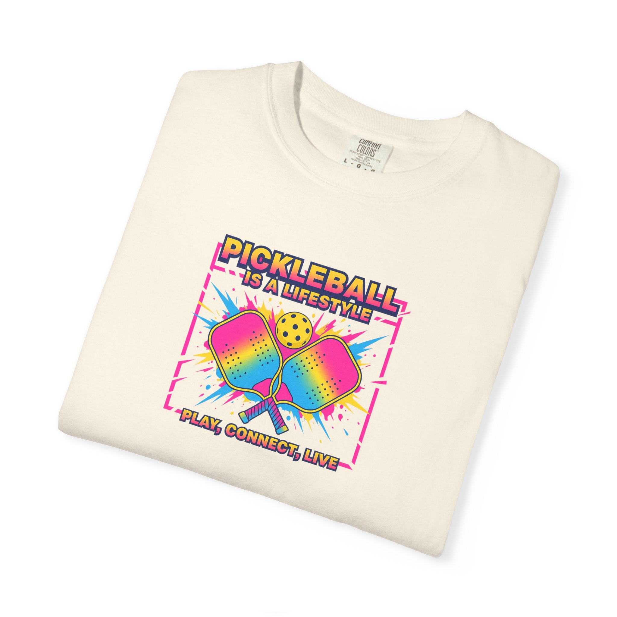 Bring your Love for Pickleball to Life with this tee  |  Pickleball Is a Lifestyle Play Connect Live-T-shirt - 7 colors - 100% cotton