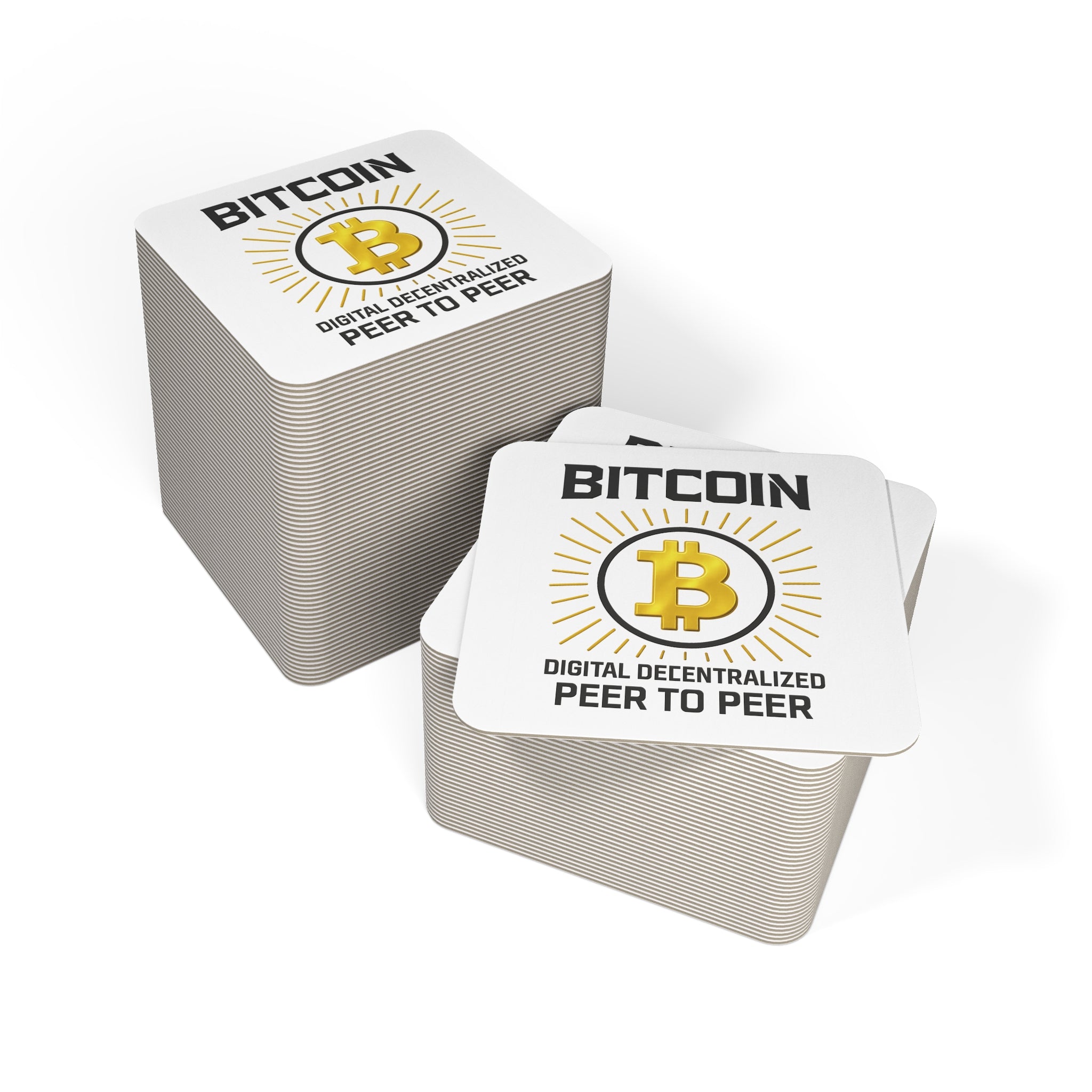 Bitcoin Themed Coasters - Set of 50 or 100 - Bitcoin in Every Sip!