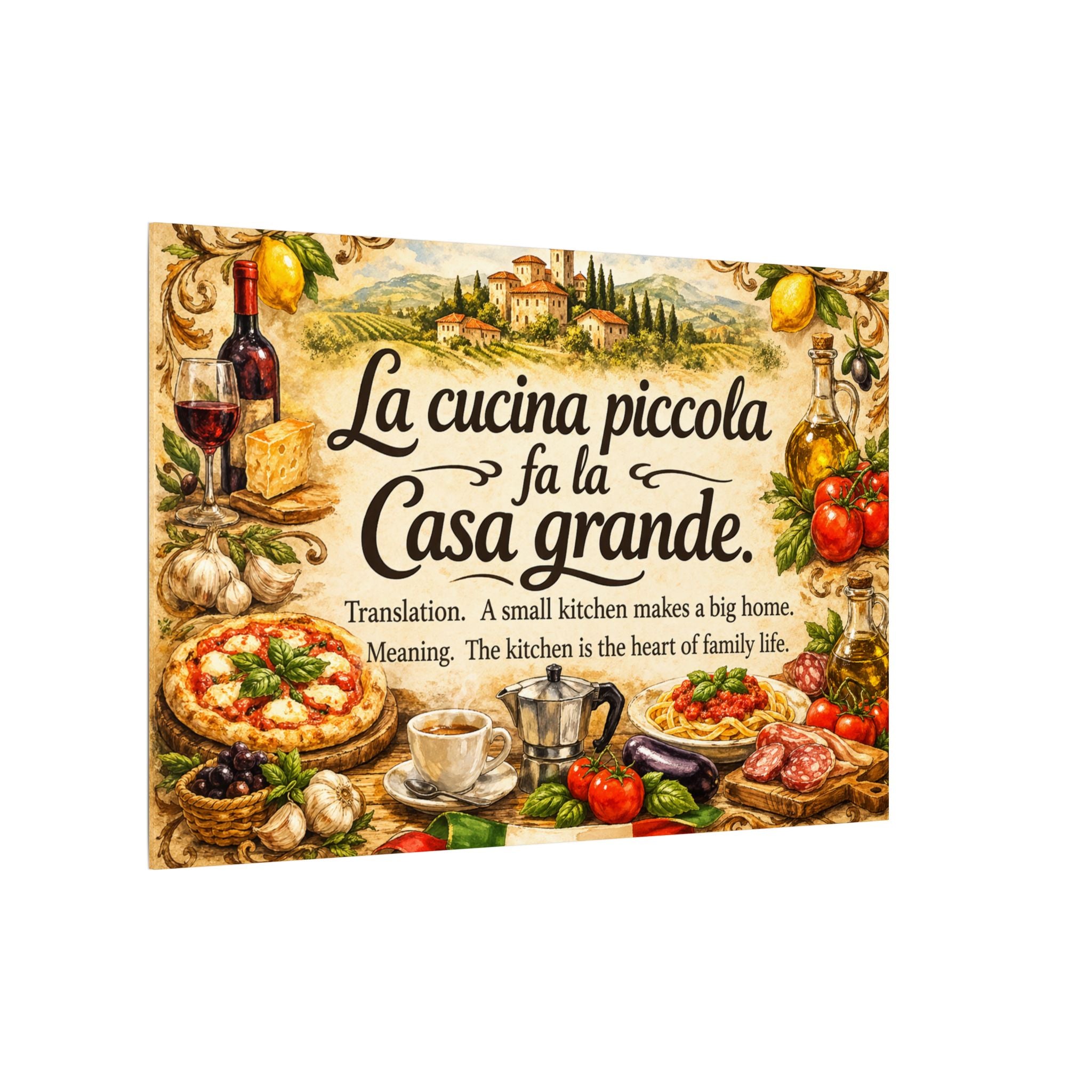 Vintage Italian Kitchen Wall Art Canvas "La Cucina" | Italian Bistro Decor | Farmhouse Kitchen Canvas | Italian Style Wall Art (7 Sizes)