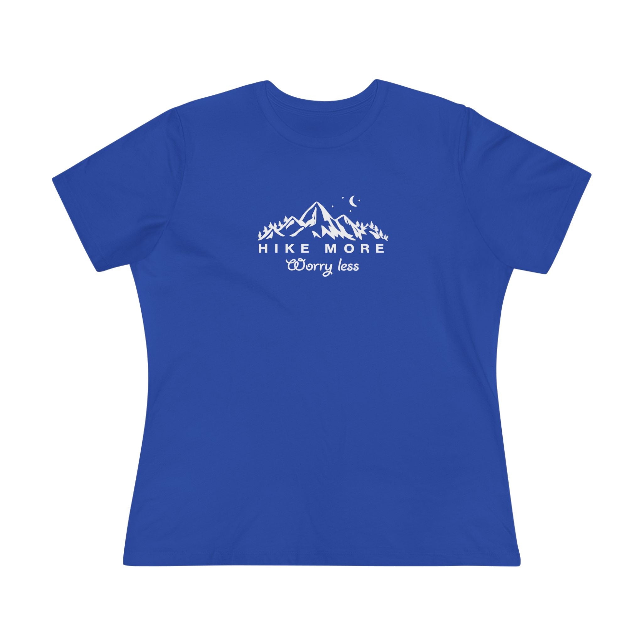 Hike More Worry Less Women's Hiking Shirt | Outdoor Adventure Tee | Mountain T-Shirt | Cute Hiking Top | 4 colors - 100% cotton