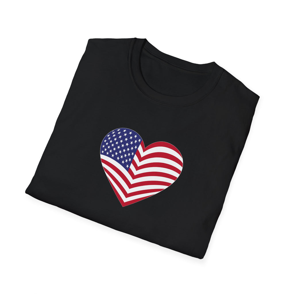 American Flag Heart TShirt | Patriotic USA Love Tee | Red White Blue Graphic Tee | Summer USA Shirt | 4 colors - 100% cotton
