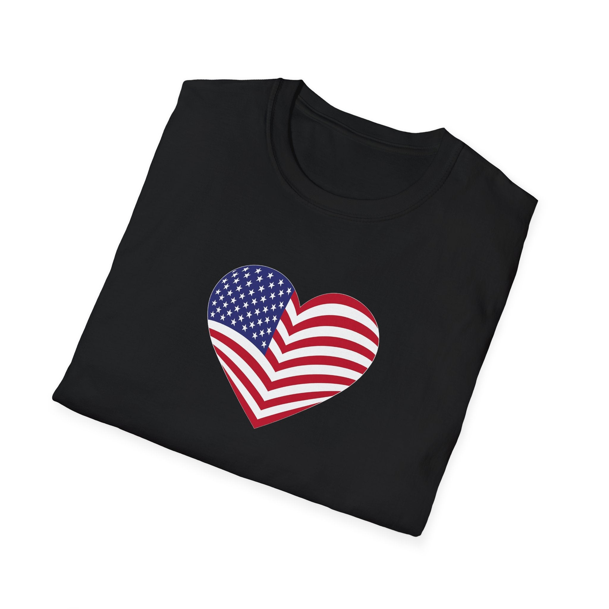 American Flag Heart TShirt | Patriotic USA Love Tee | Red White Blue Graphic Tee | Summer USA Shirt | 4 colors - 100% cotton