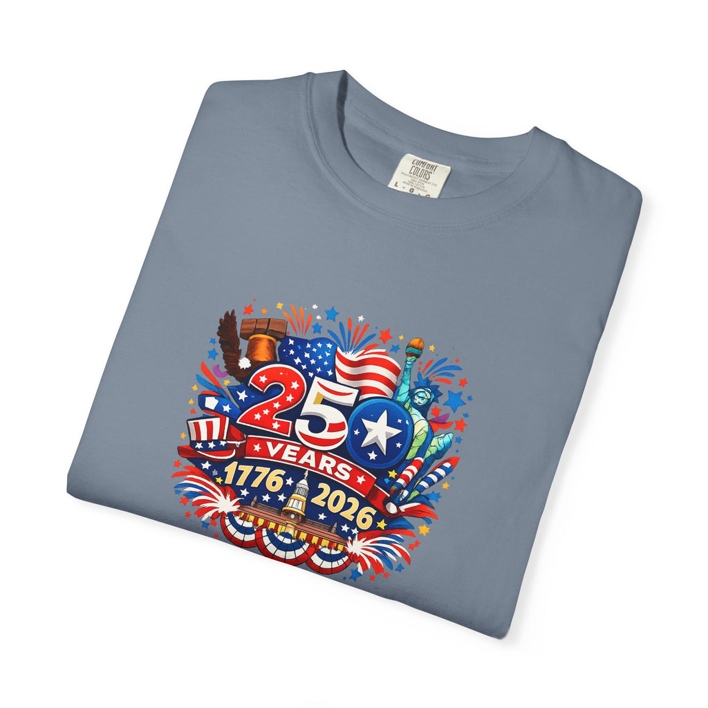 America 250 Years Shirt | 1776-2026 Tee | USA Independence Anniversary Shirt | Fourth of July Shirt | 6 colors - 100% cotton