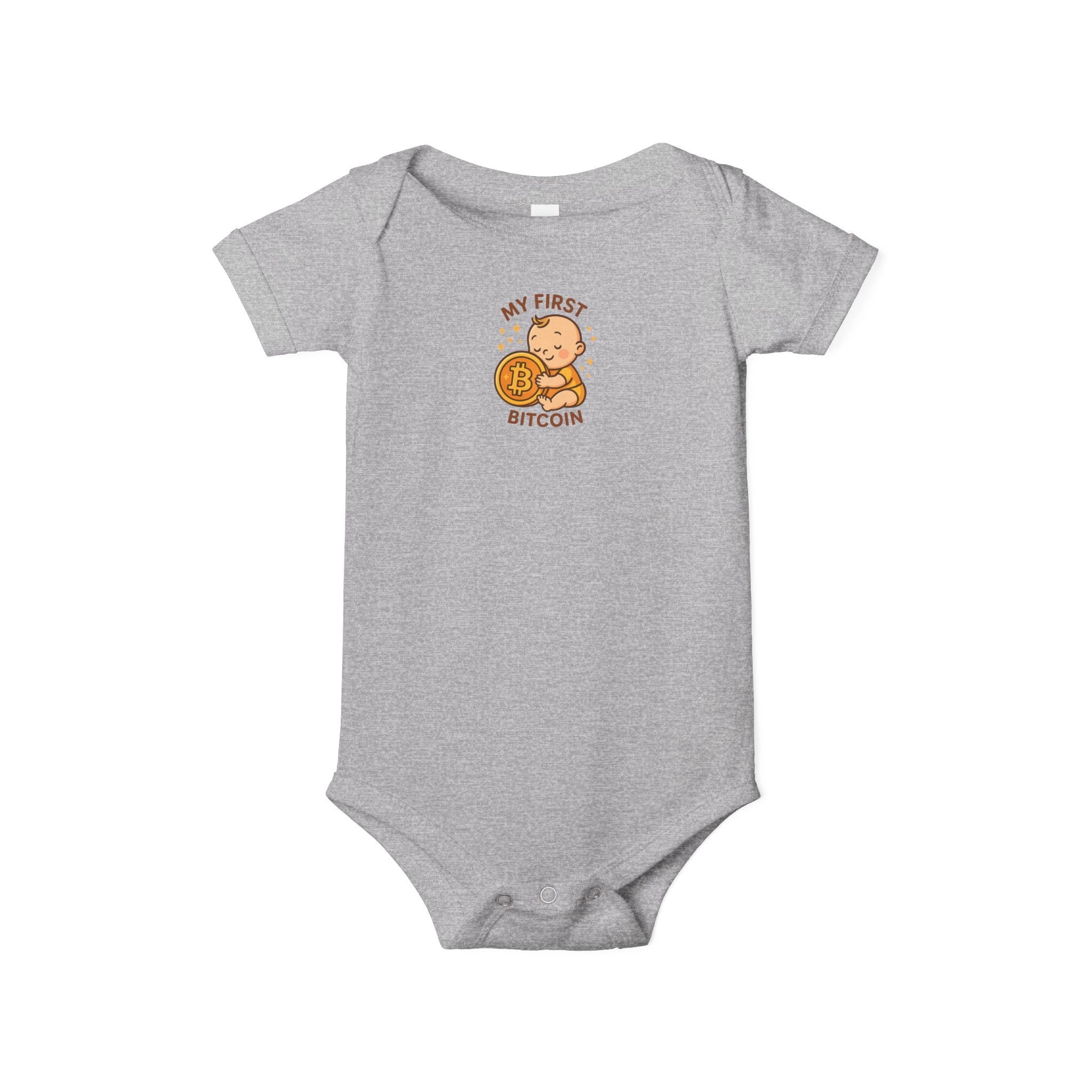 My First Bitcoin Baby Onesie | Cute Crypto Infant Bodysuit | Future Bitcoiner Gift | 6 colors - 100% cotton