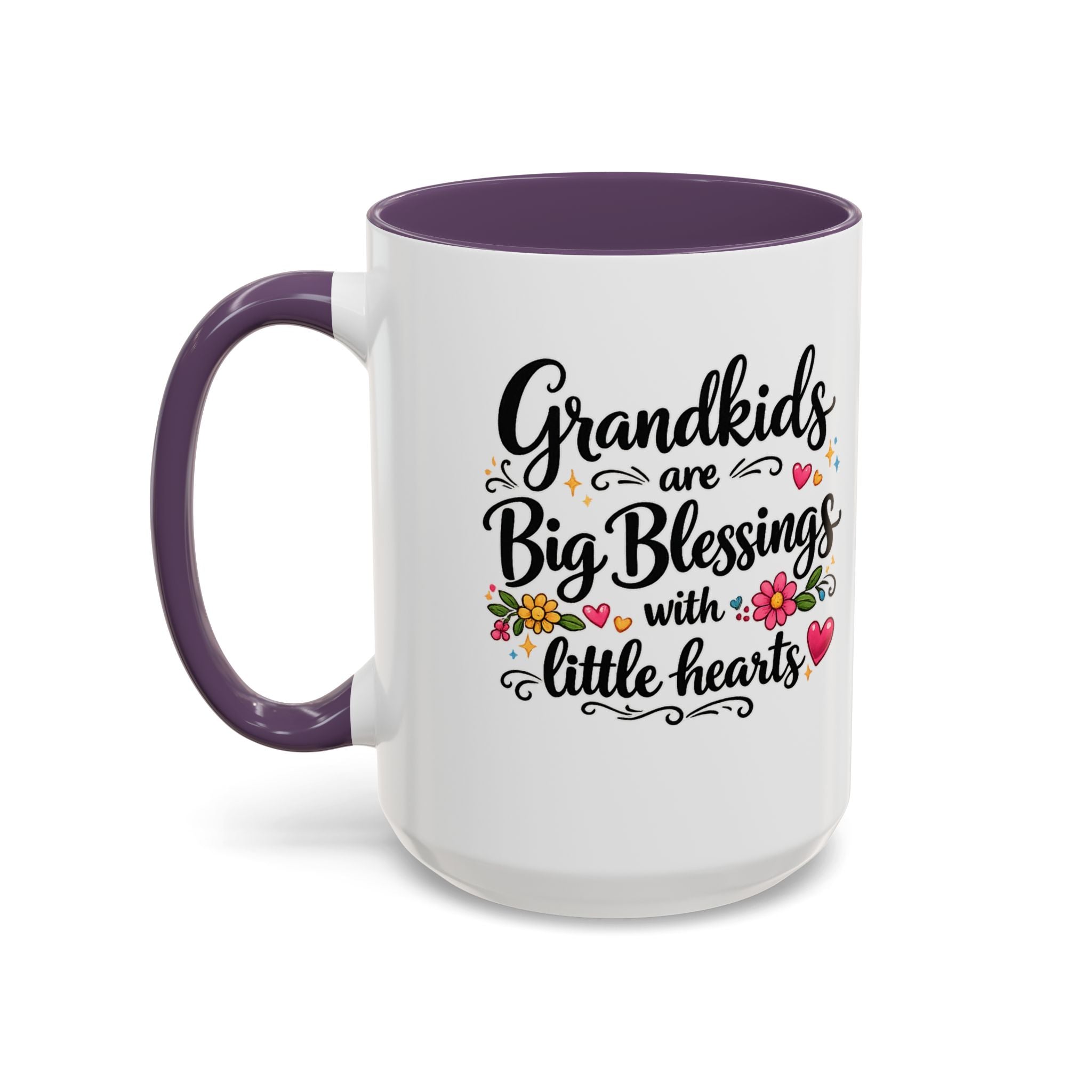 Grandkids Are Big Blessings Mug | Grandma Coffee Mug | Floral Grandma Gift | 6 Color Options | 11 oz or 15 oz