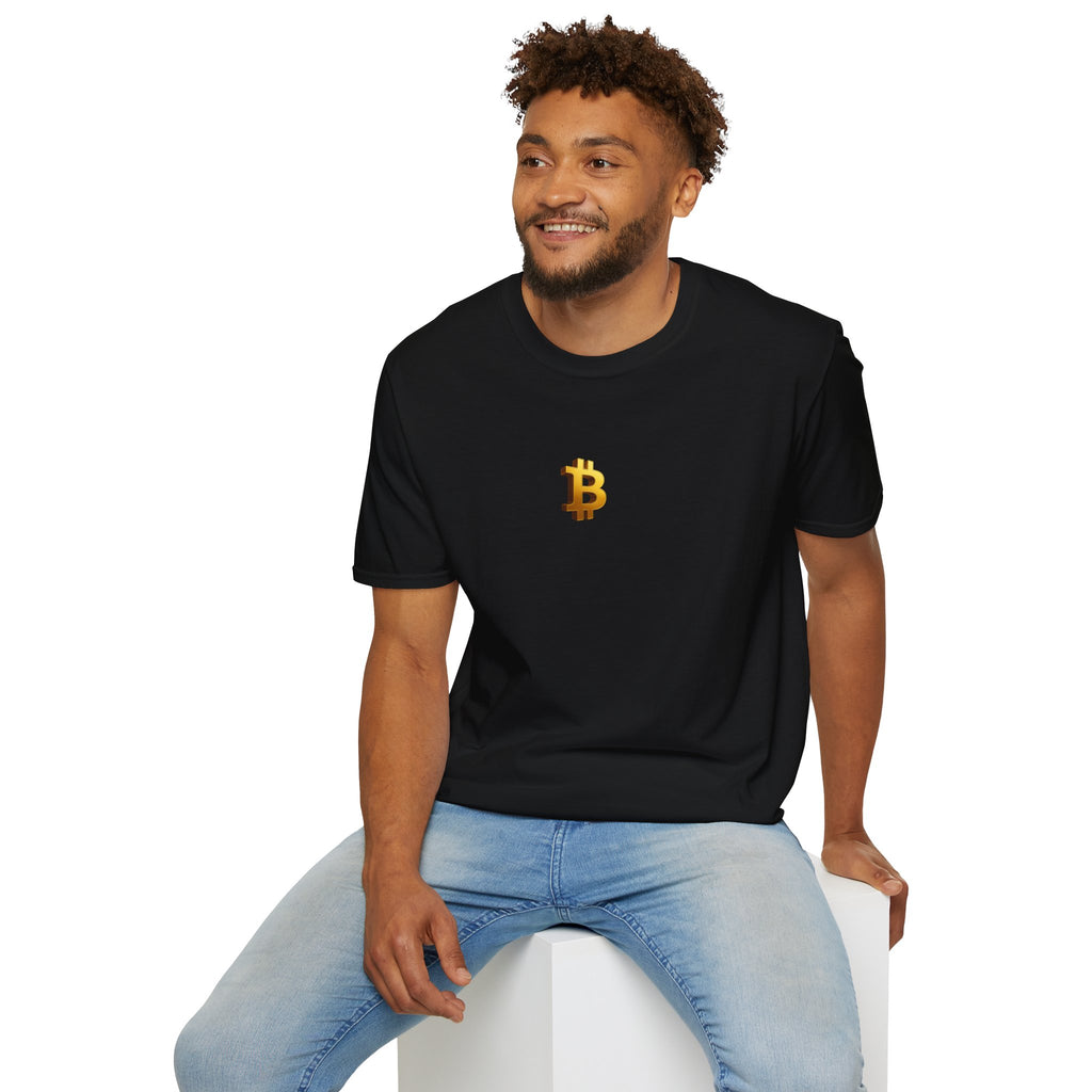 Solid Black - Pure Gold Bitcoin: T-Shirt Tee. 100% cotton