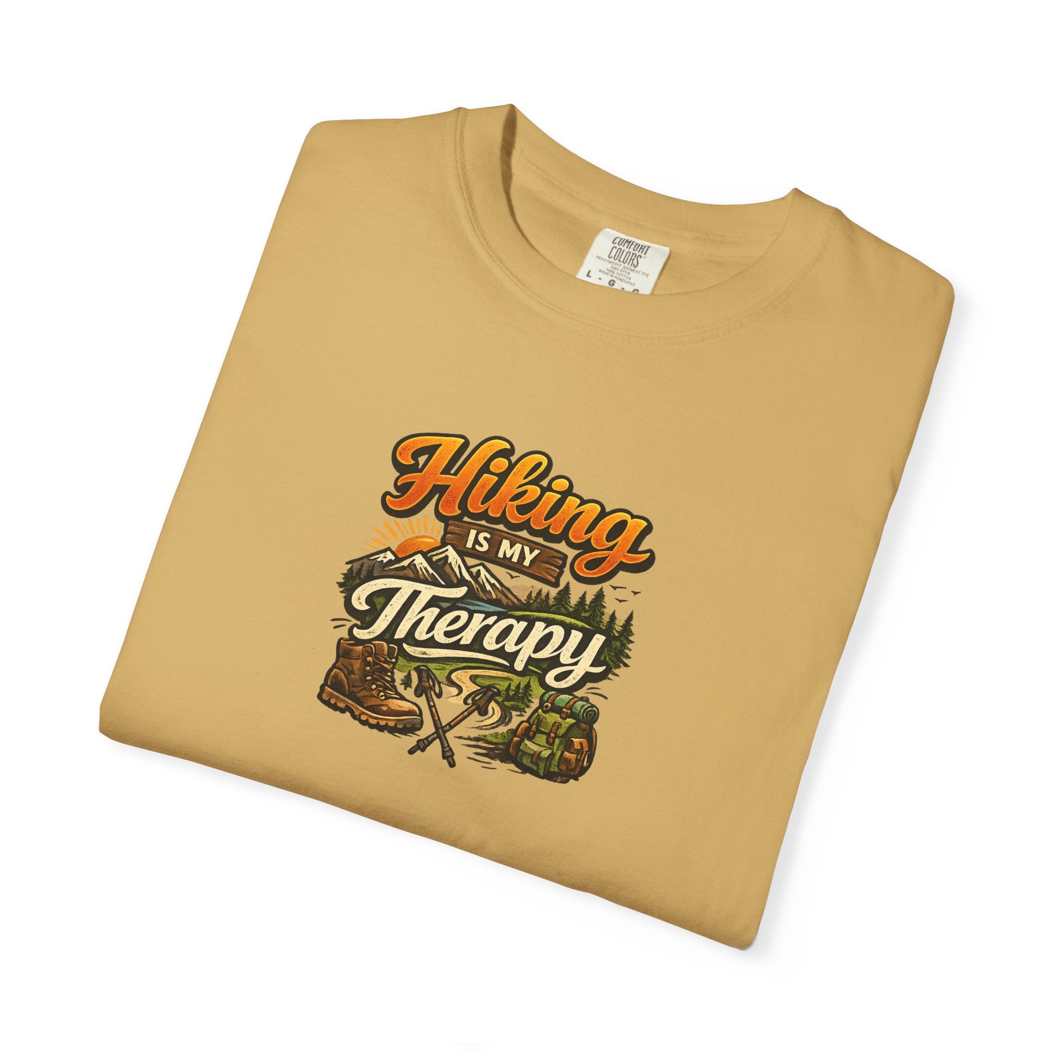 Hiking Is My Therapy Shirt | Funny Hiking T-Shirt | Outdoor Lover Gift | Nature Adventure Tee | Hiker Trail Shirt | 7 colors - 100% cotton