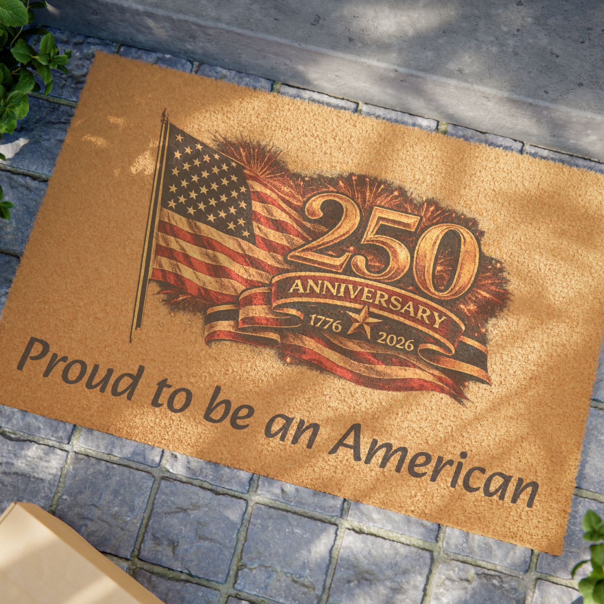 USA 250th Anniversary Doormat Design | Patriotic American Flag Graphic | High-Resolution | Sublimation Mat Artwork | 24" × 16"