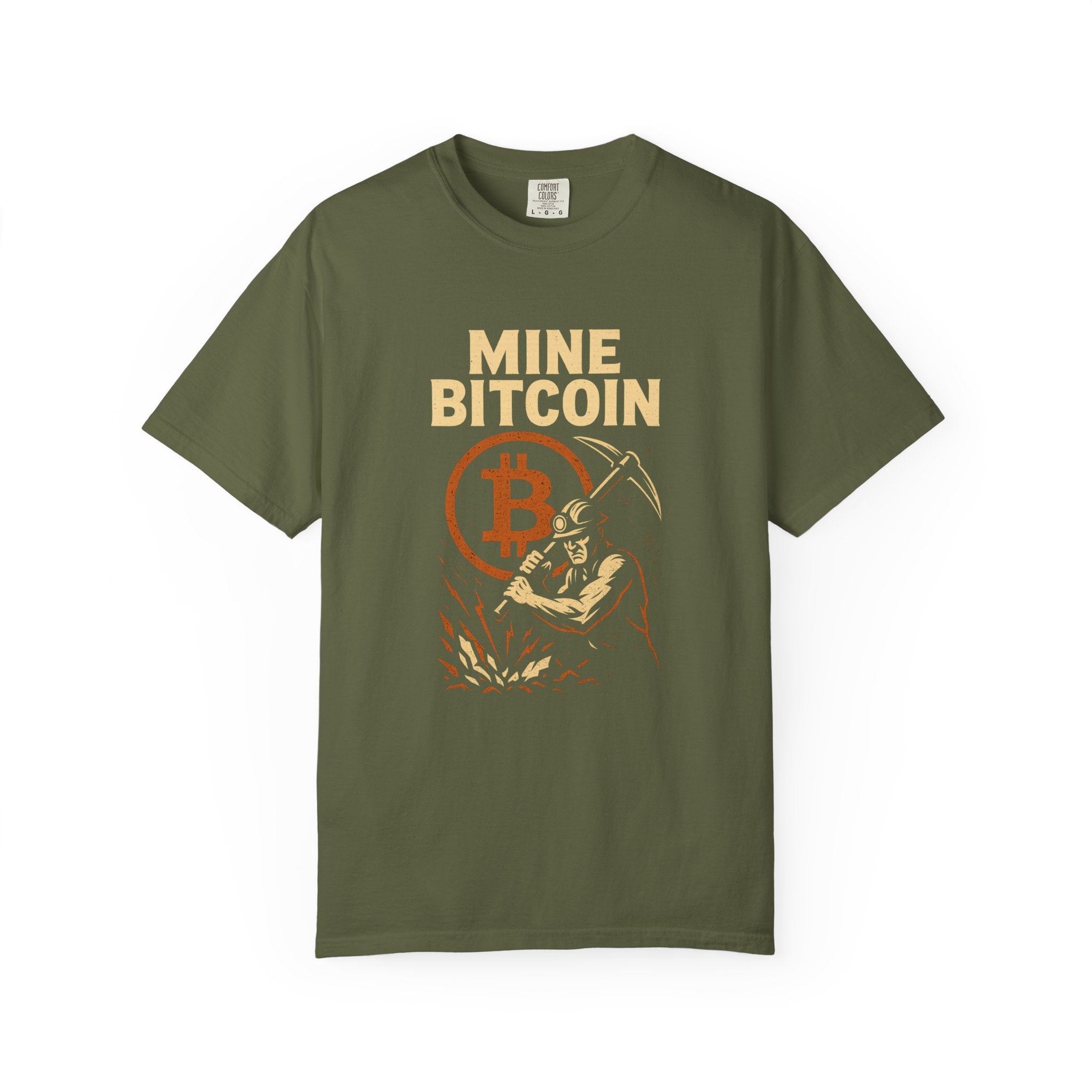 Mine Bitcoin T-Shirt |  Crypto Miner Graphic Tee | Vintage Bitcoin Mining Shirt for Crypto Enthusiasts | 3 colors - 100% cotton
