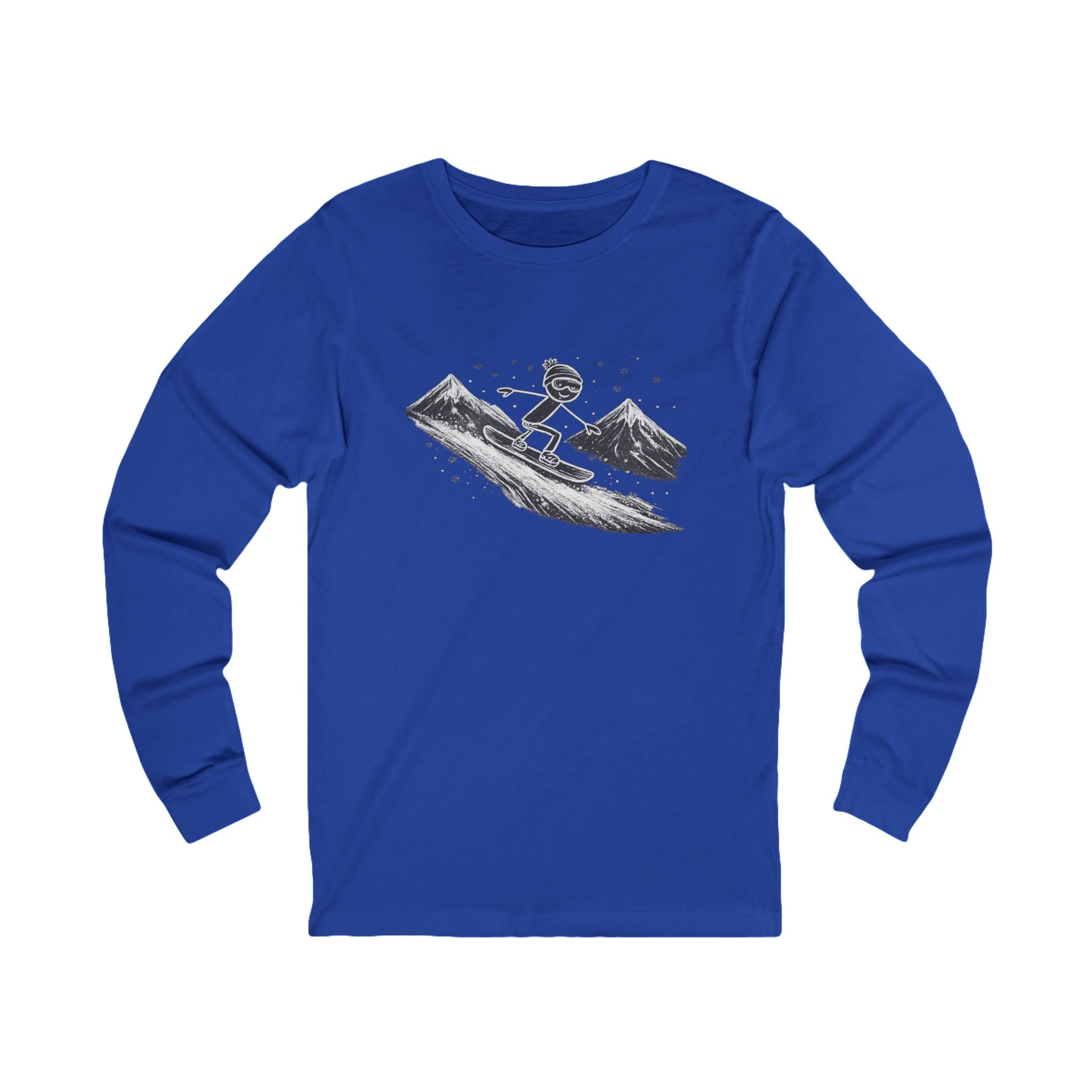 Snowboarder Mountain Long Sleeve Shirt | Snowboarding Tee | Winter Sports Ski Resort Shirt | Snowboard Lover Gift | 6 colors - 100% cotton