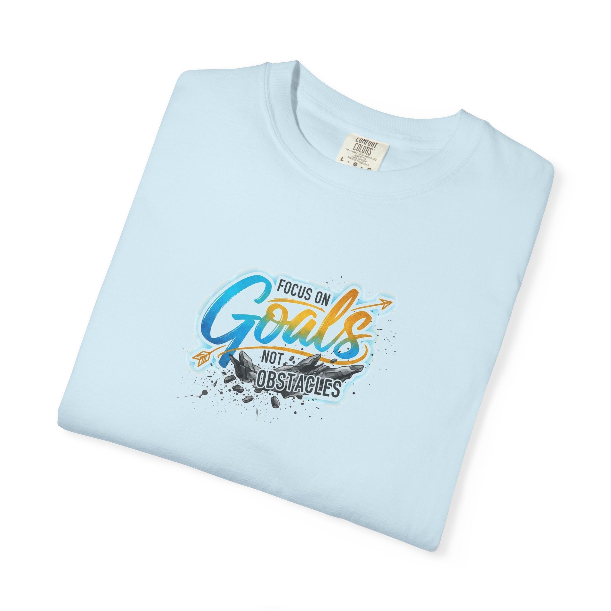 Focus on Goals Not Obstacles T-shirt | Motivational Typography Tee | 3 colors - 100% cotton