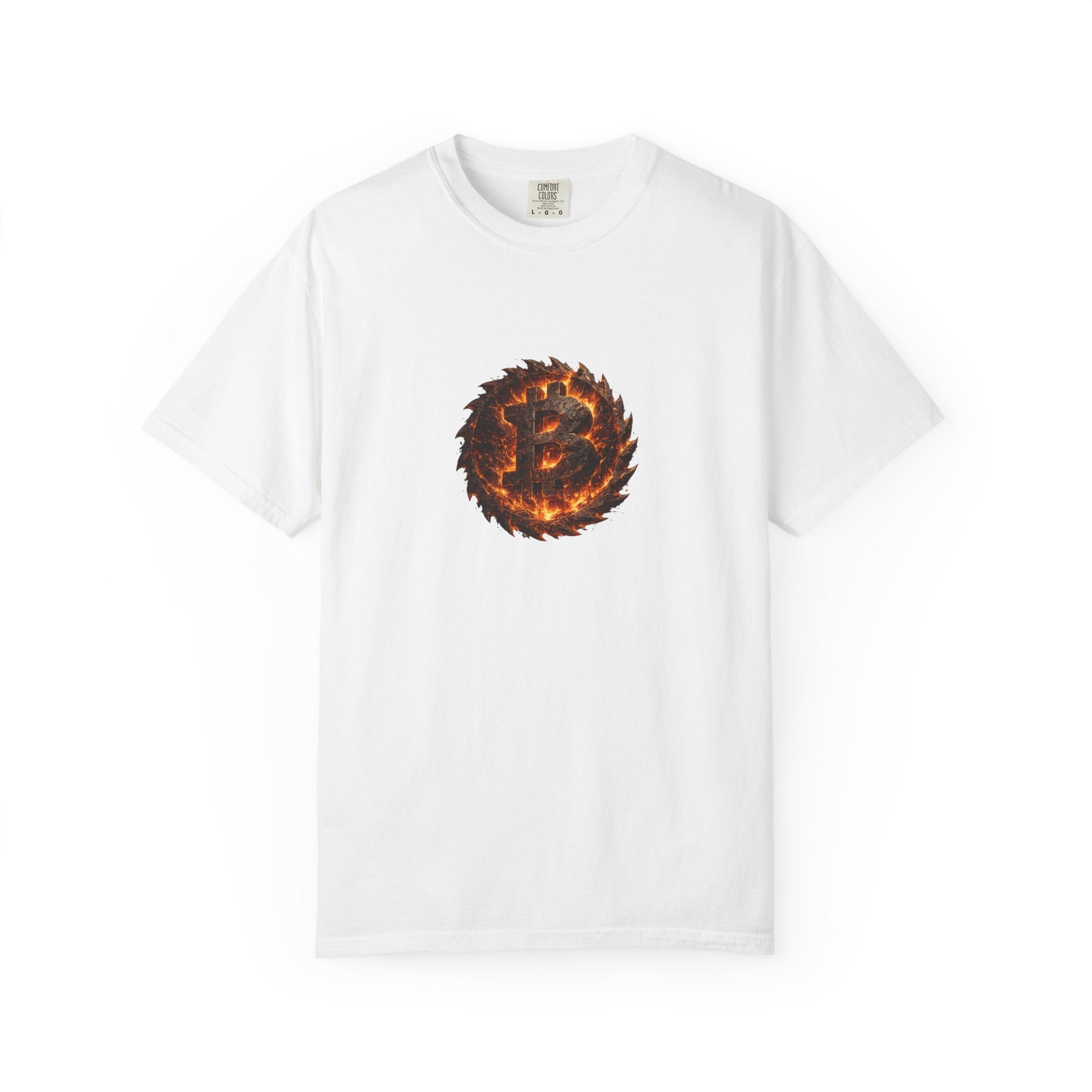 Fiery Bitcoin TShirt | Crypto Investor Shirt | Bitcoin Holder Tee | Crypto Wealth Streetwear| Burning Crypto Emblem | 4 colors - 100% cotton