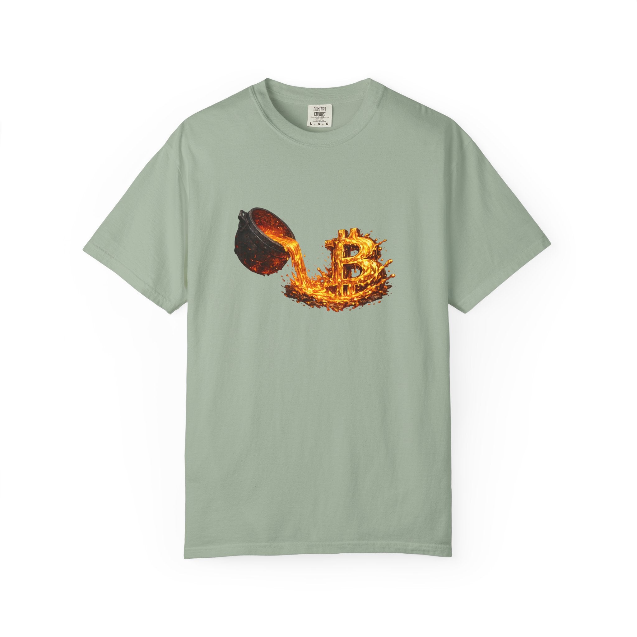 Burning Bitcoin spoon T-shirt | Crypto Investor Shirt | Bitcoin Holder Apparel | Digital Gold Graphic Tee | 5 colors - 100% cotton