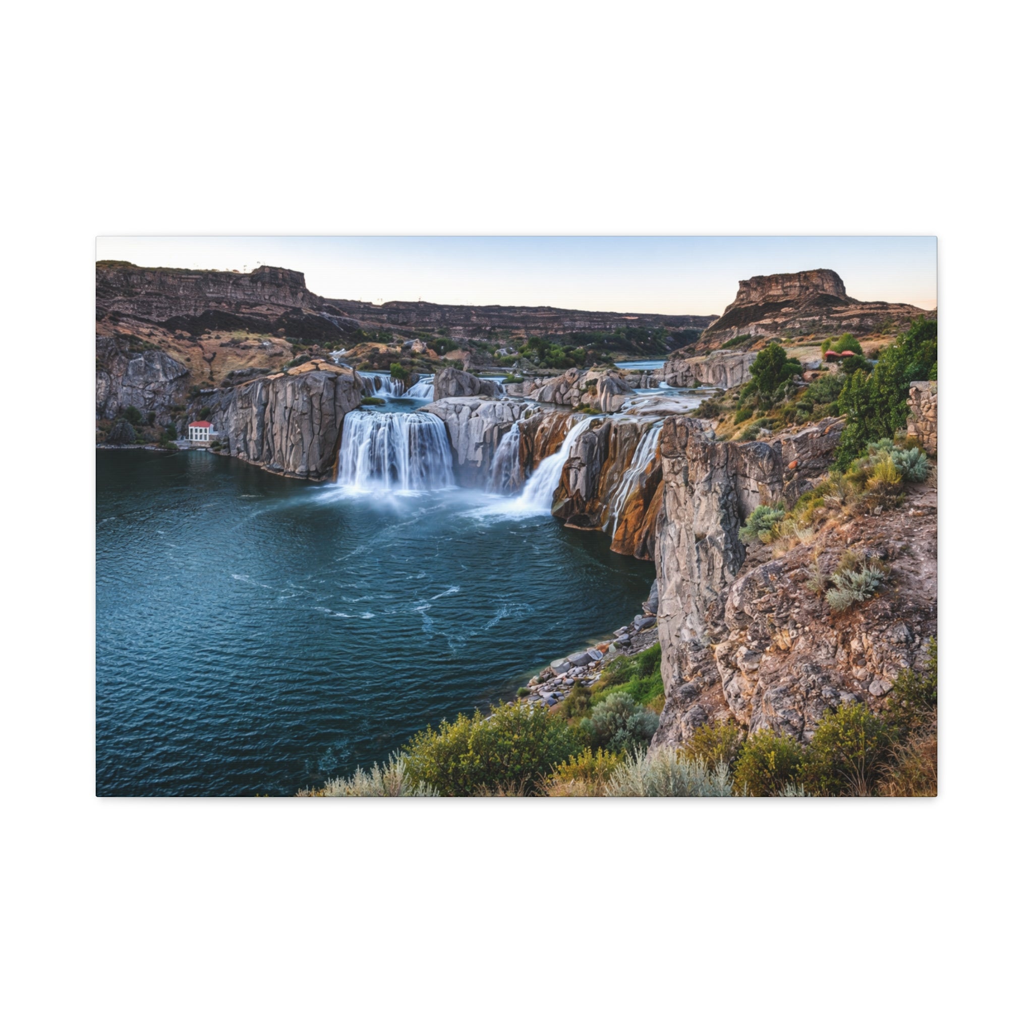 Shoshone Falls Canvas - Twin Falls Waterfall Wall Art - Snake River Canyon Landscape - Large Scenic Home Decor - Stretched, 1.25" - 6 Sizes