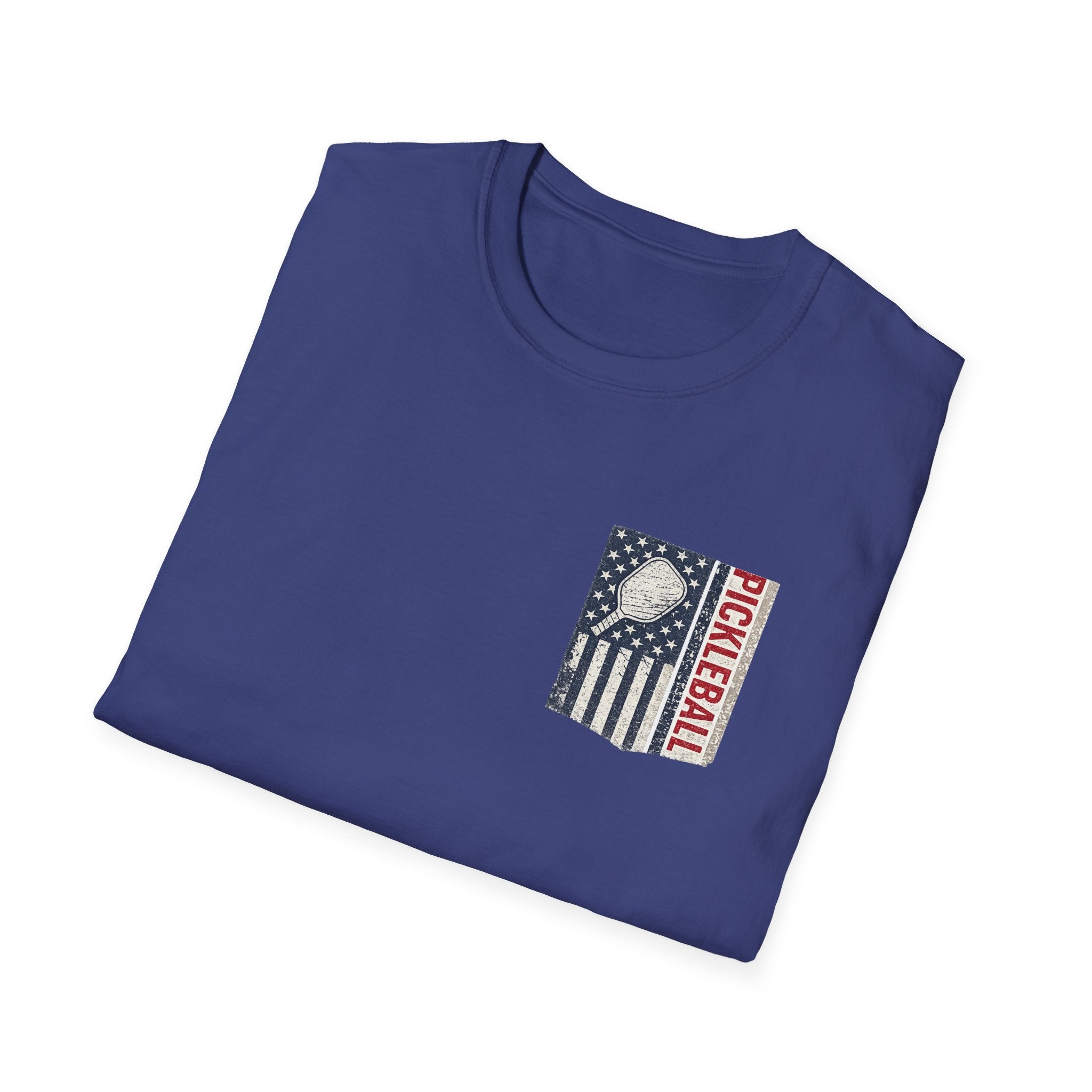 Patriotic USA Flag Pickleball Shirt | Men's Pickleball Tee | Gift for Pickleball Fanatic | 4th of July Shirt | 6 colors - 100% cotton