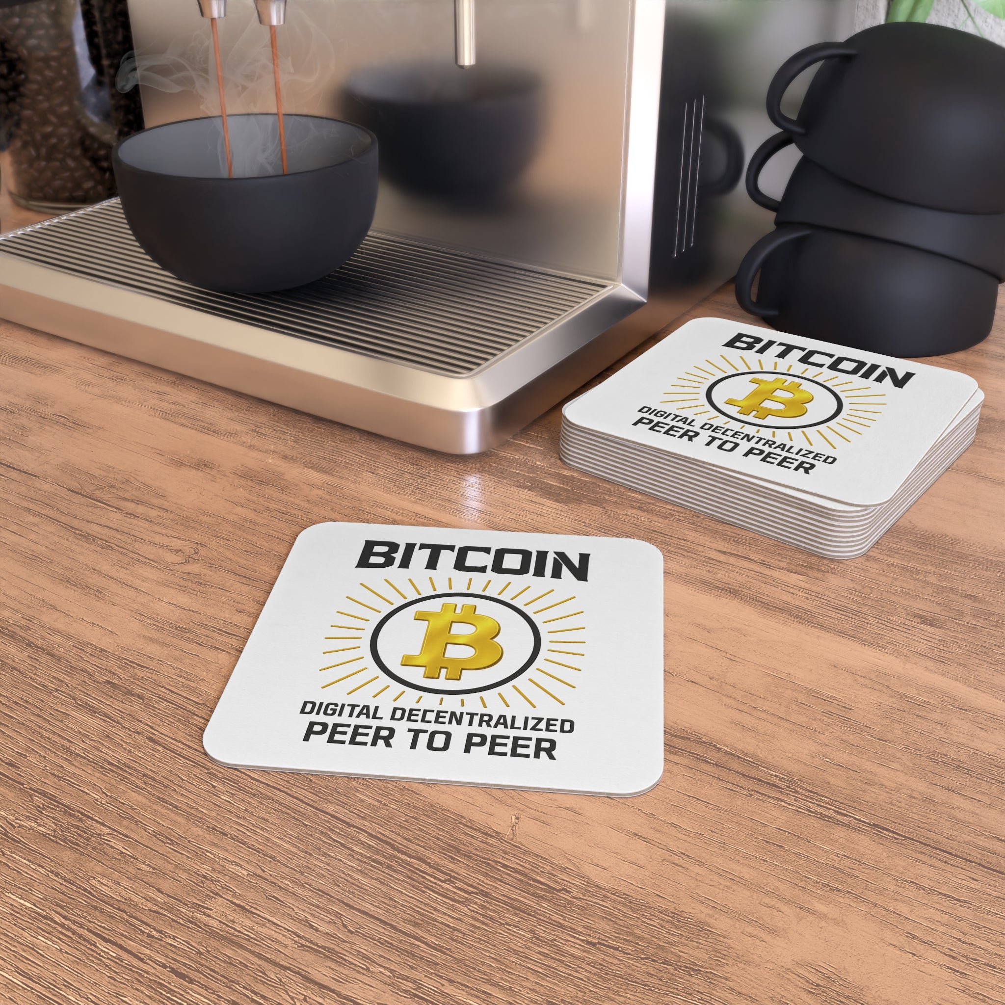 Bitcoin Themed Coasters - Set of 50 or 100 - Bitcoin in Every Sip!
