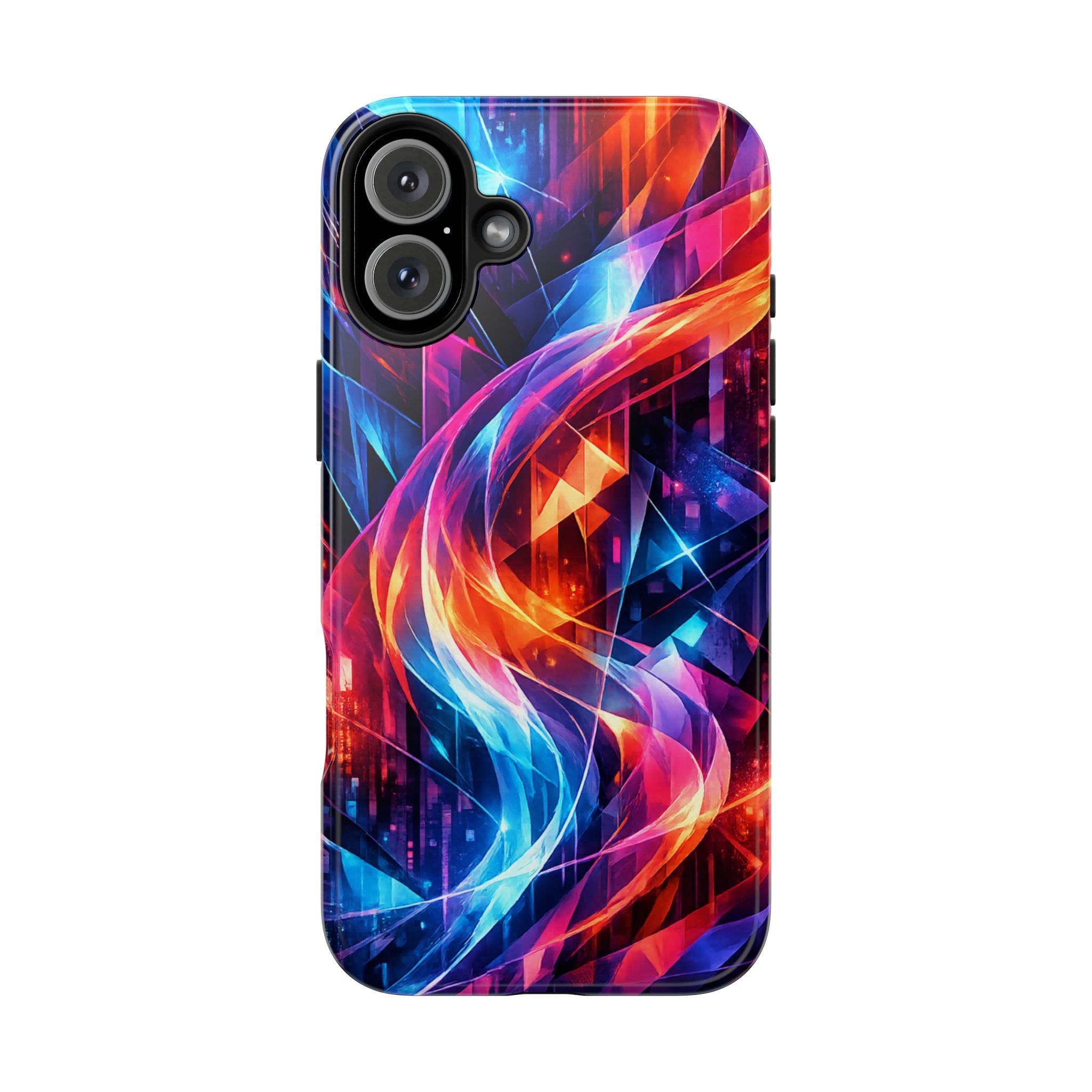 Neon Abstract Tough Phone Case | Protective Case | Impact Resistant Geometric Phone Cover | Impact Resistant Case | iPhone & Samsung