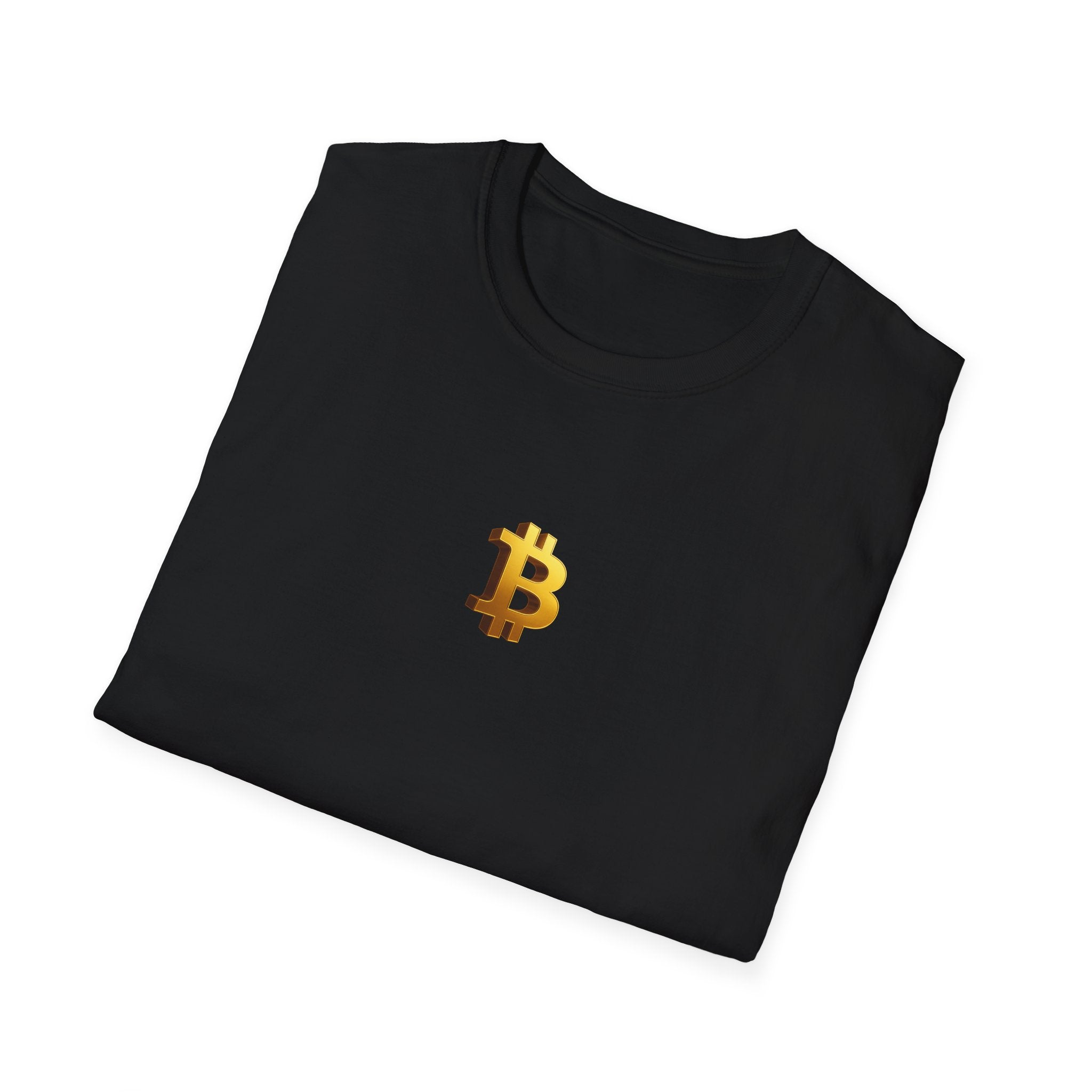 Solid Black - Pure Gold Bitcoin: T-Shirt Tee. 100% cotton