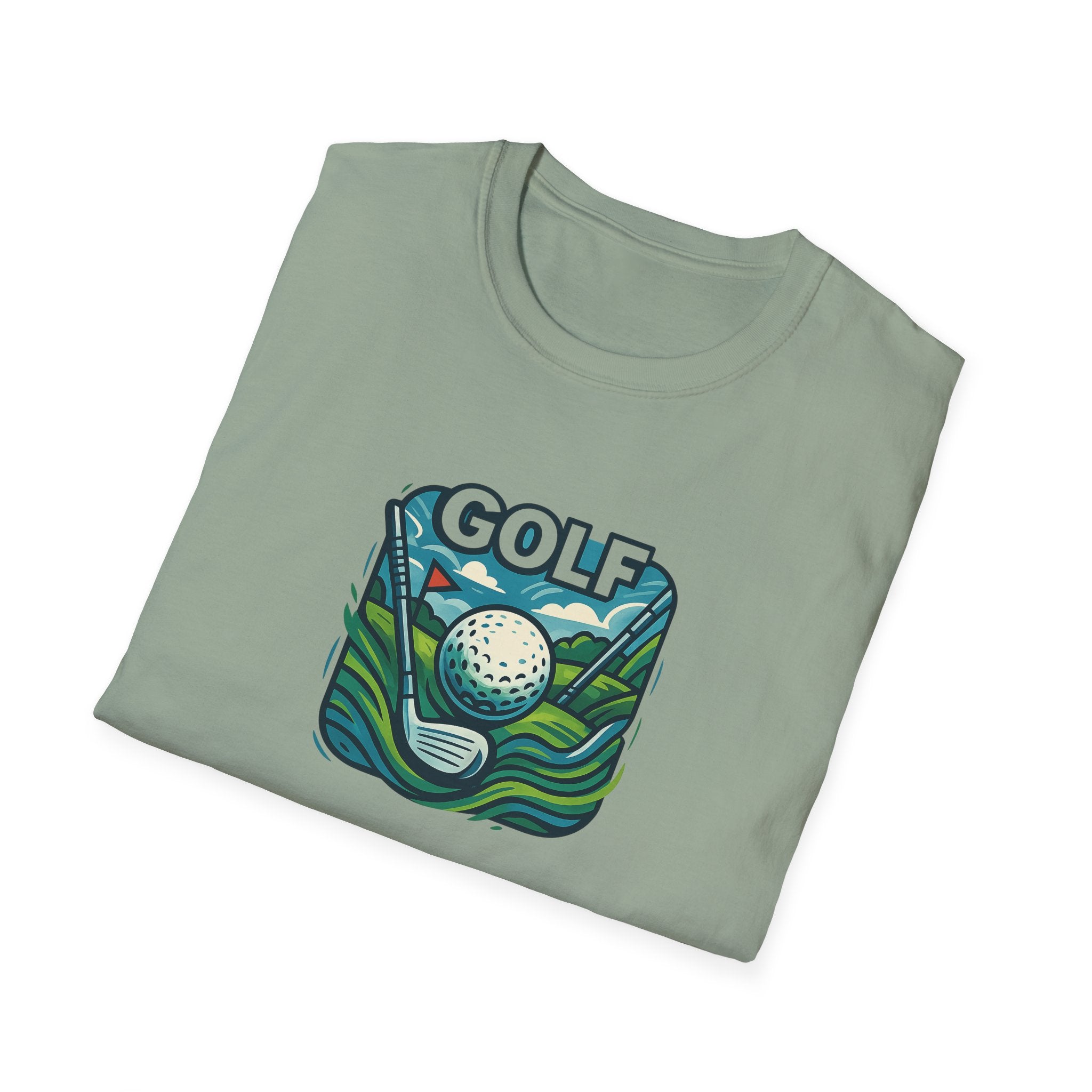 Retro Graphic Golf Tee with Club and Ball Design | Perfect Gift for Golf Enthusiasts | 4 colors - 100% cotton
