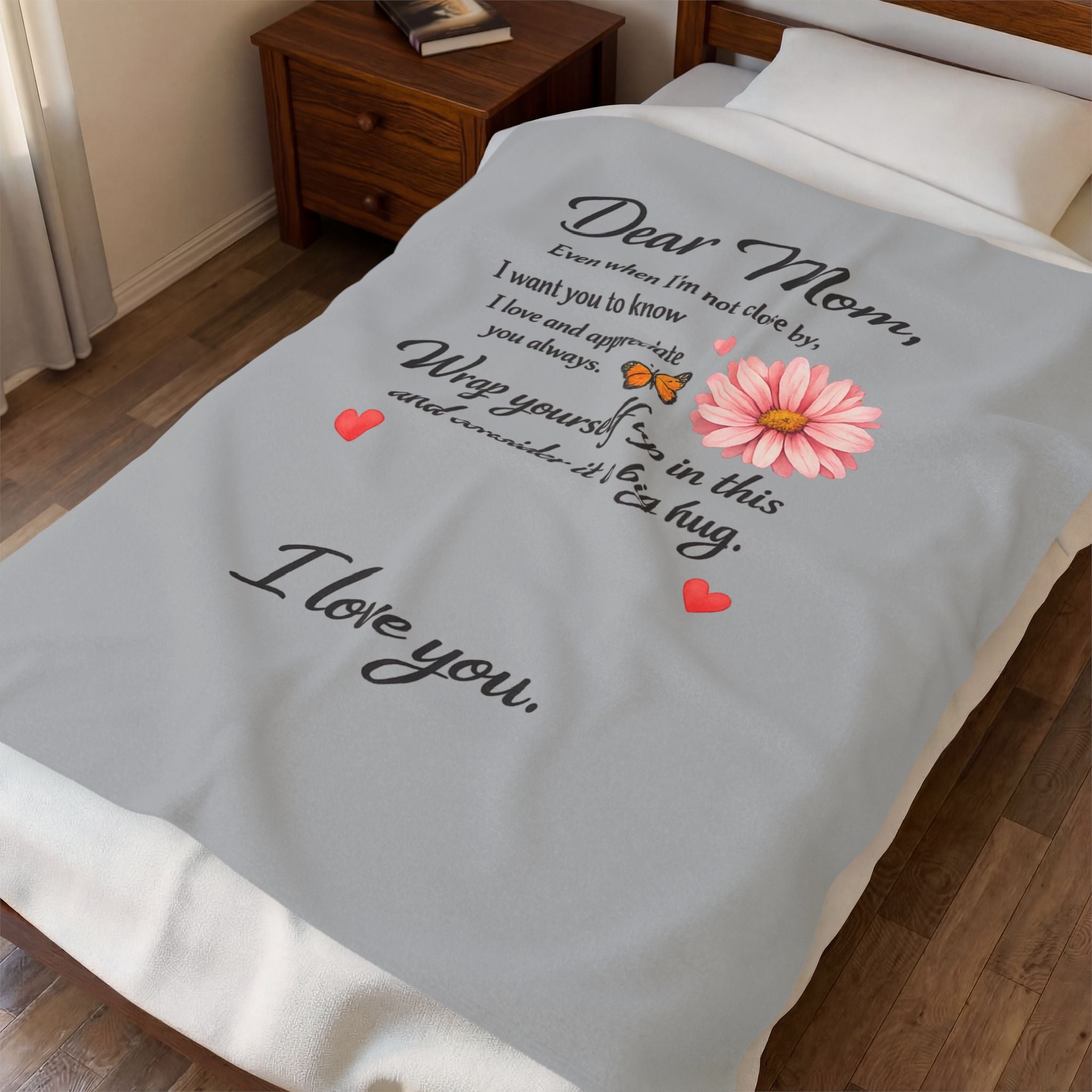 Dear Mom Blanket | Sentimental Blanket from Daughter or Son | Cozy Love Letter Throw | Mothers Day Gift 50" x 60"