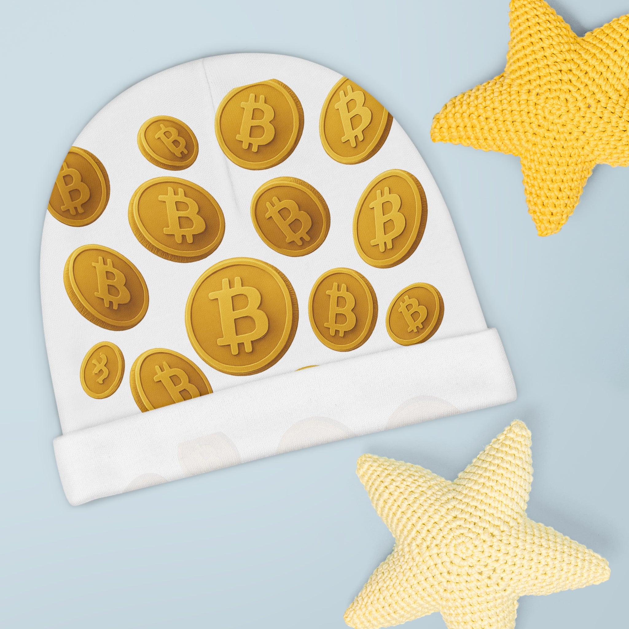 Bitcoin Baby Beanie | Newborn Crypto Hat | Infant Bitcoin Beanie | Baby Shower Gift for Crypto Family