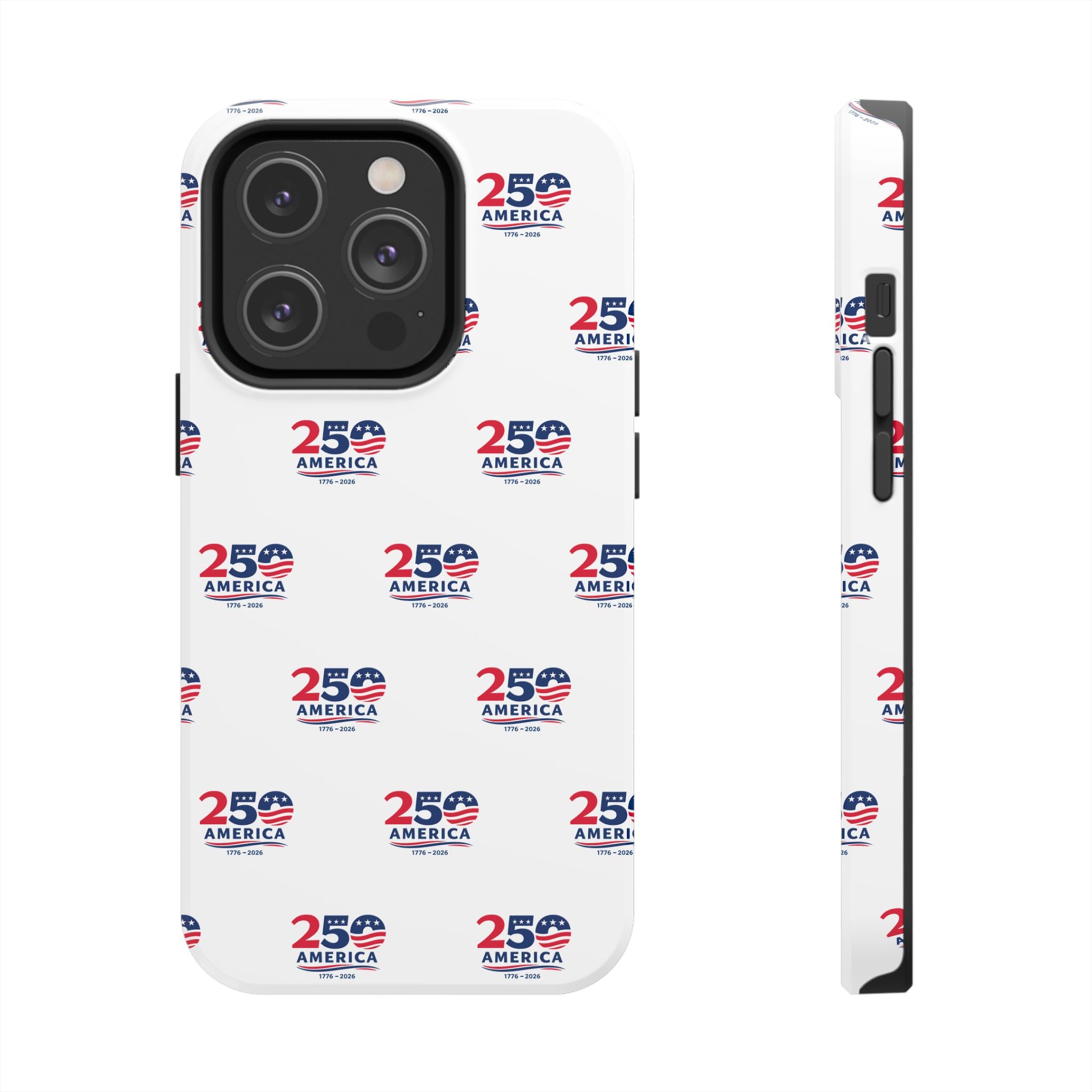 America 250 Tough Phone Case | Patriotic USA 1776-2026 iPhone Samsung Case | Glossy Protective Fourth of July Phone Cover