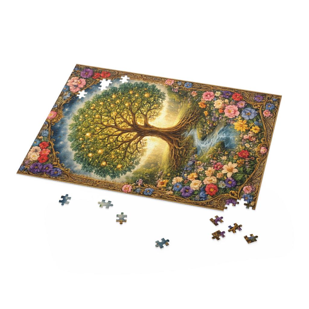 500 Piece Tree of Life Puzzle | Nature Jigsaw Puzzle | Colorful Floral Landscape Puzzle | Relaxing Adult Puzzle Gift | 16 x 20 | 500 pieces