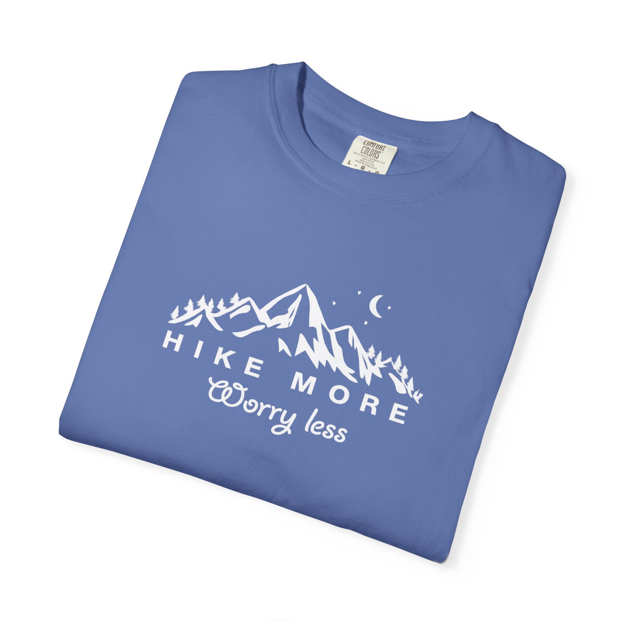 Hike More Worry Less Shirt Hiking TShirt | Outdoor Adventure Tee | Mountain Nature Lover Gift | Hiking Tee | 7 colors - 100% cotton