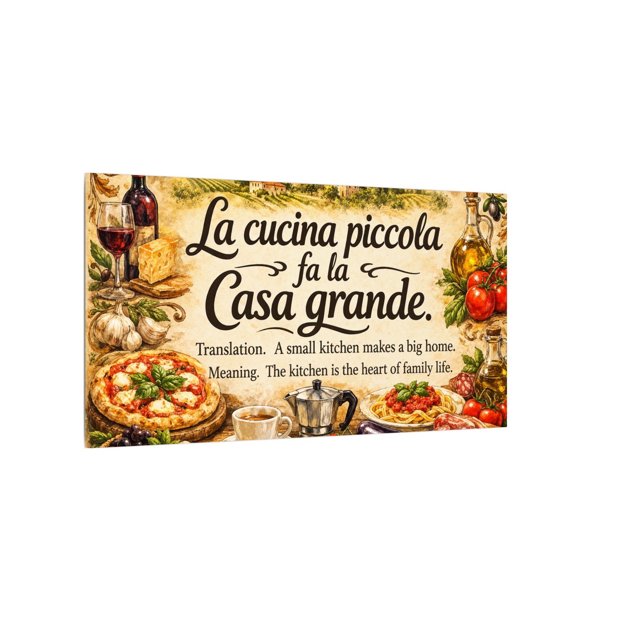Vintage Italian Kitchen Wall Art Canvas "La Cucina" | Italian Bistro Decor | Farmhouse Kitchen Canvas | Italian Style Wall Art (7 Sizes)