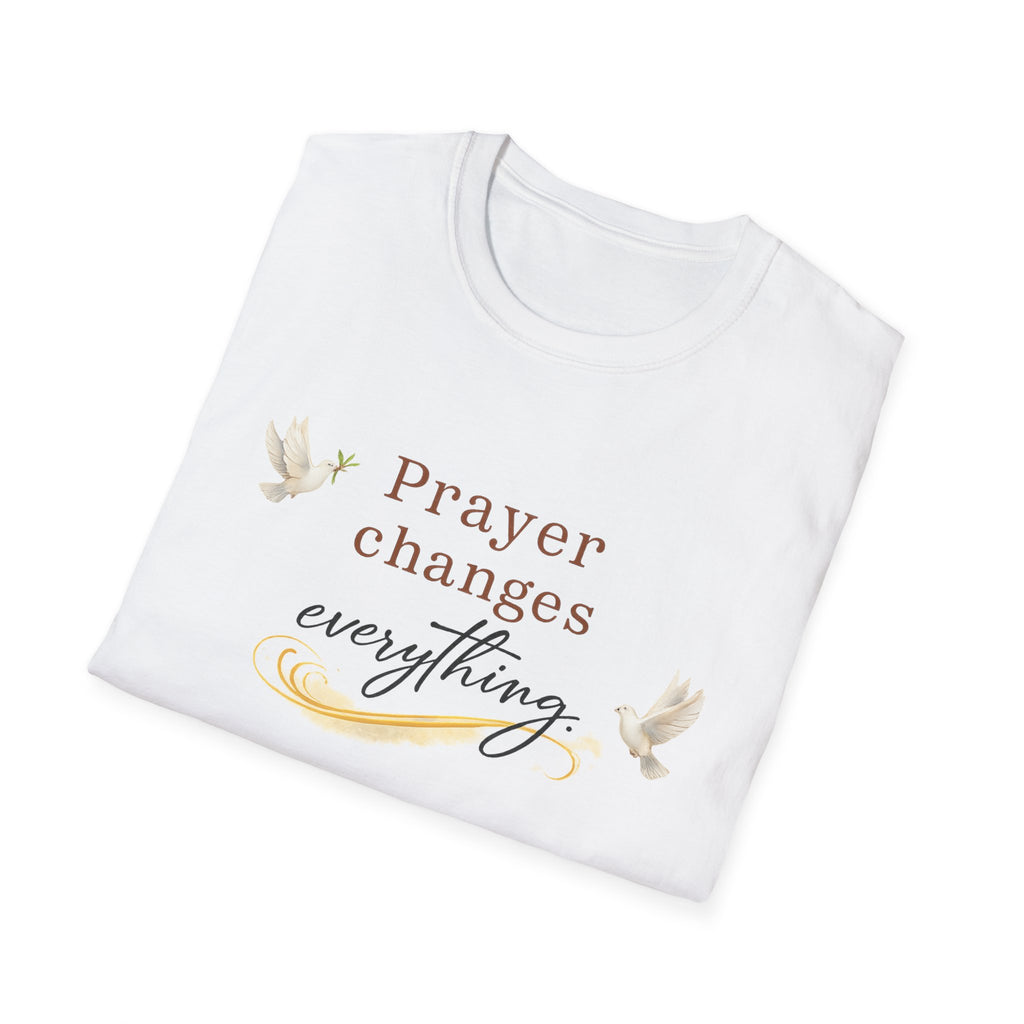 Prayer Changes Everything Shirt | Christian Faith T-Shirt for Women | Inspirational Church Tee | Religious Gift | 6 colors - 100% cotton