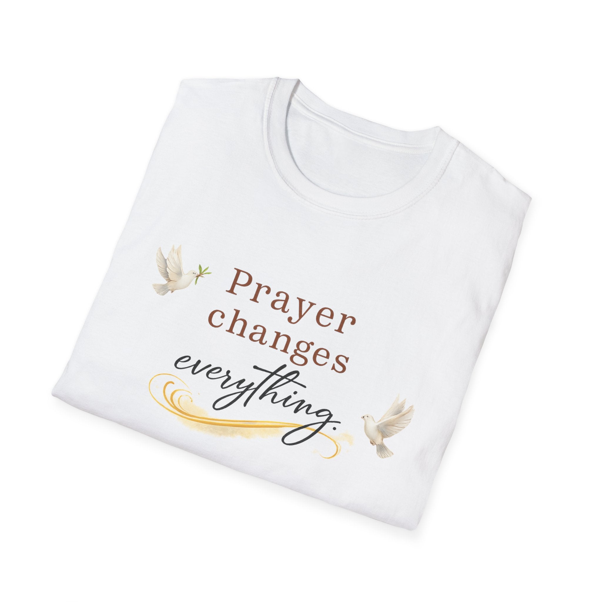 Prayer Changes Everything Shirt | Christian Faith T-Shirt for Women | Inspirational Church Tee | Religious Gift | 6 colors - 100% cotton