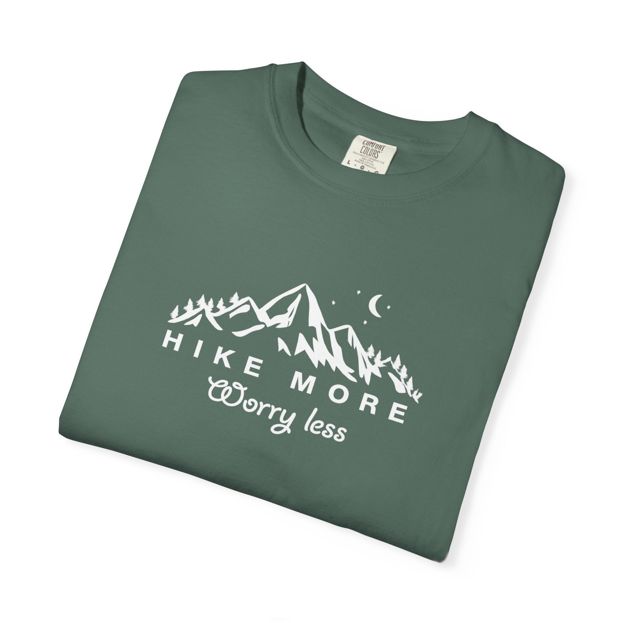 Hike More Worry Less Shirt Hiking TShirt | Outdoor Adventure Tee | Mountain Nature Lover Gift | Hiking Tee | 7 colors - 100% cotton