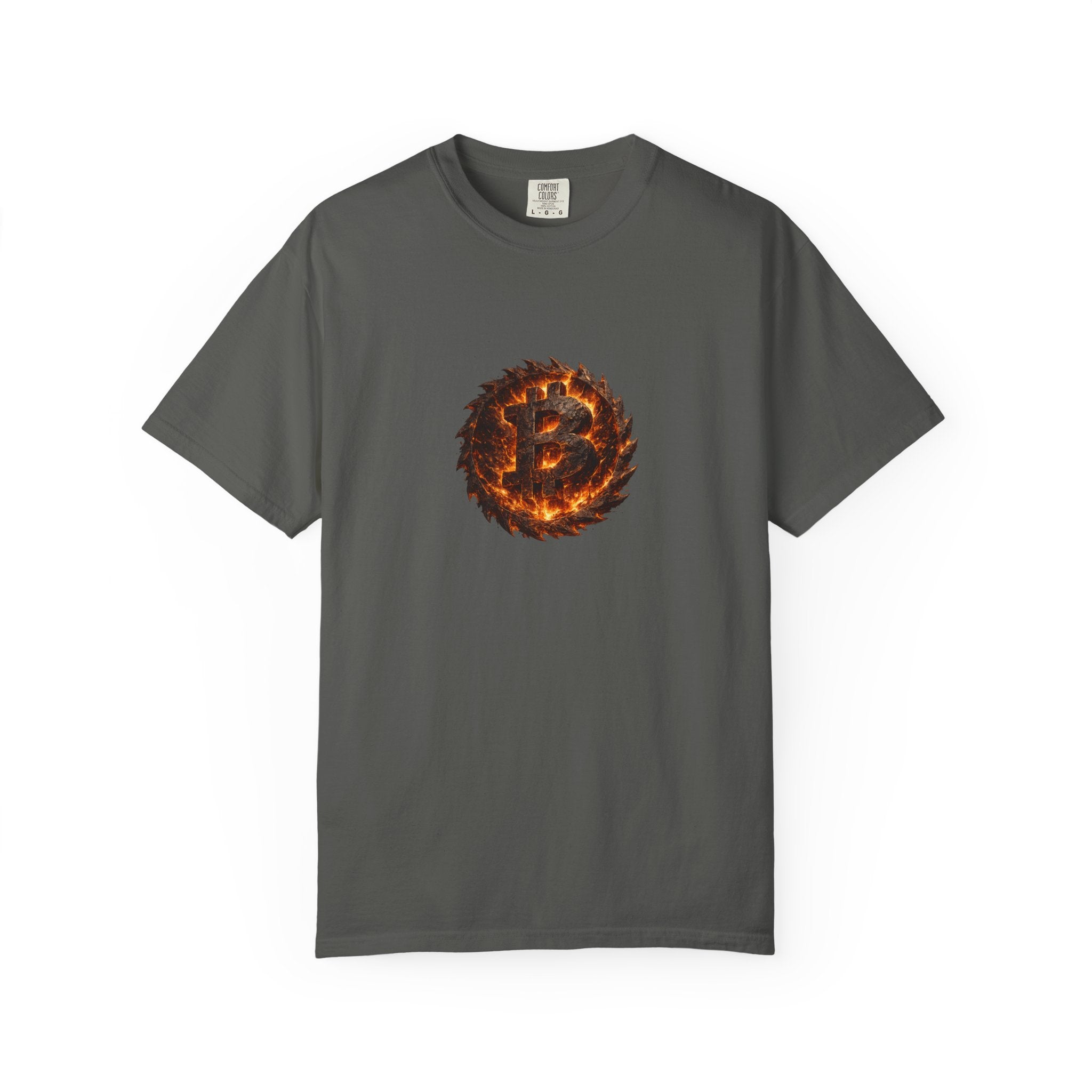 Fiery Bitcoin TShirt | Crypto Investor Shirt | Bitcoin Holder Tee | Crypto Wealth Streetwear| Burning Crypto Emblem | 4 colors - 100% cotton