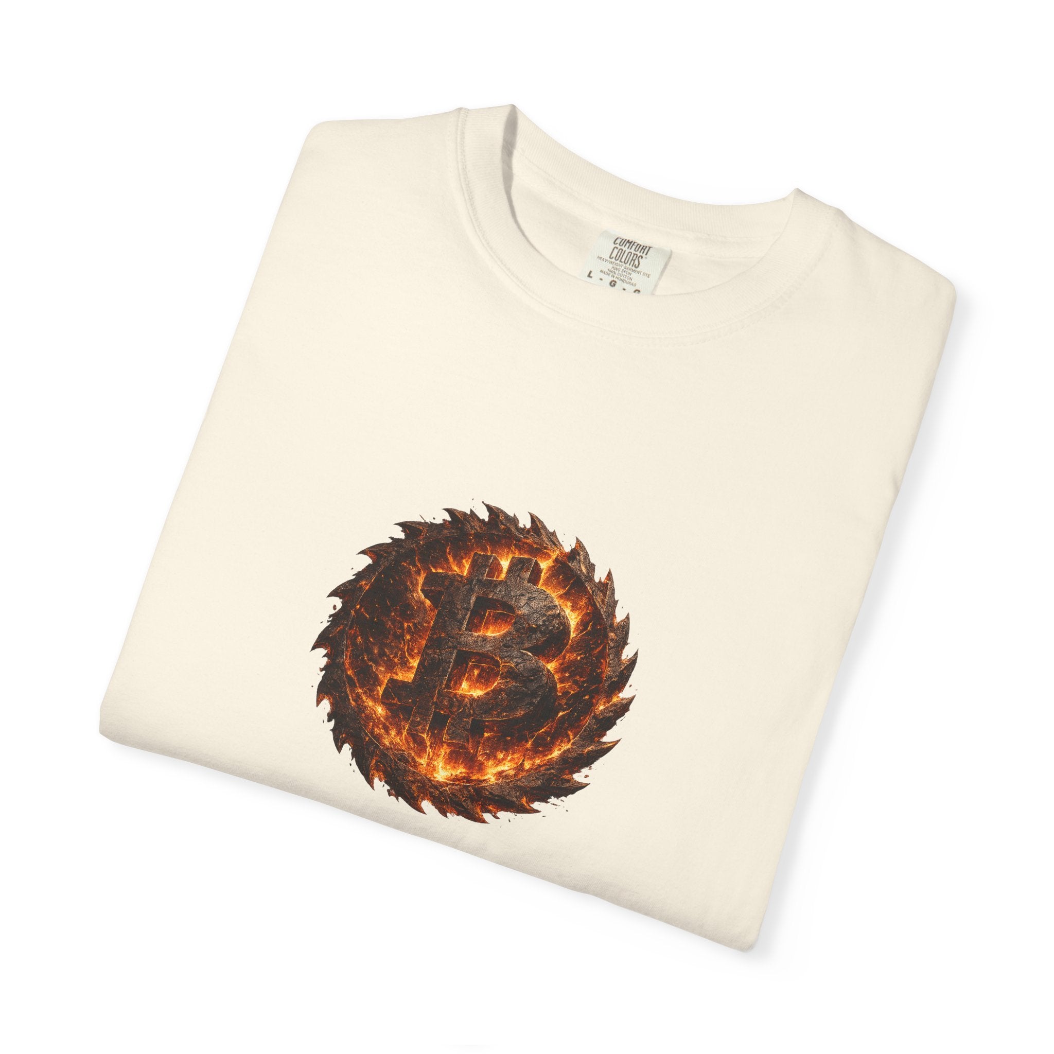 Fiery Bitcoin TShirt | Crypto Investor Shirt | Bitcoin Holder Tee | Crypto Wealth Streetwear| Burning Crypto Emblem | 4 colors - 100% cotton