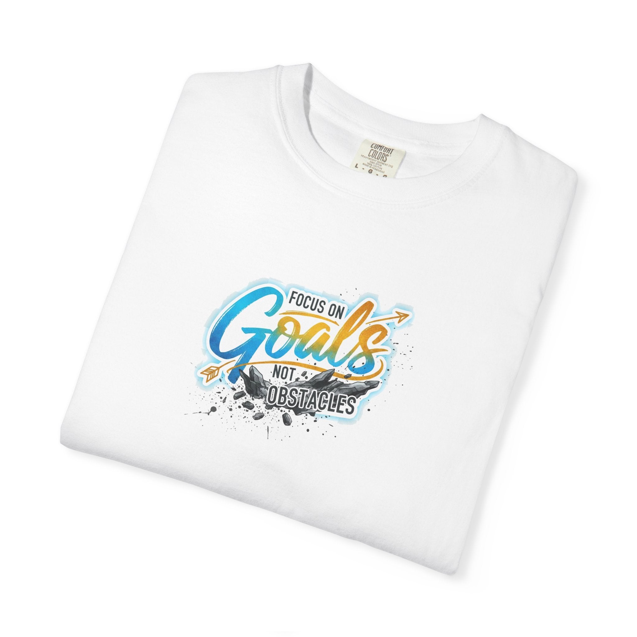 Focus on Goals Not Obstacles T-shirt | Motivational Typography Tee | 3 colors - 100% cotton