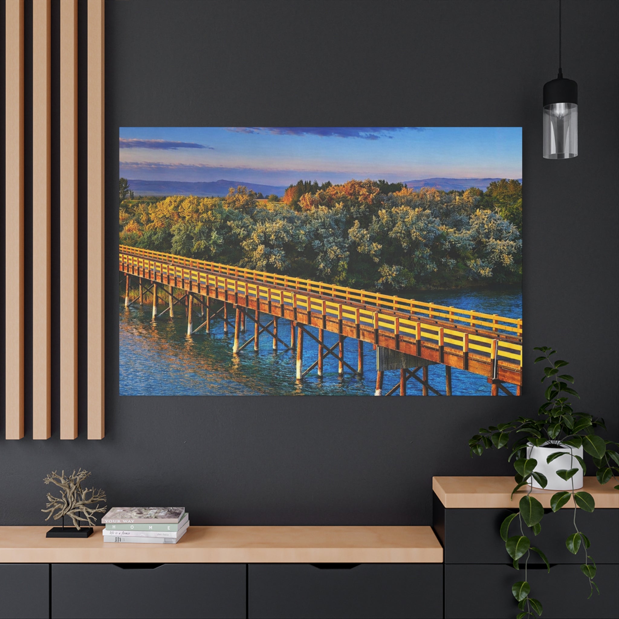 Jackson Bridge Matte Canvas | Idaho Wall Art |  Scenic Snake River  | Rustic Mountain Décor - 6 sizes