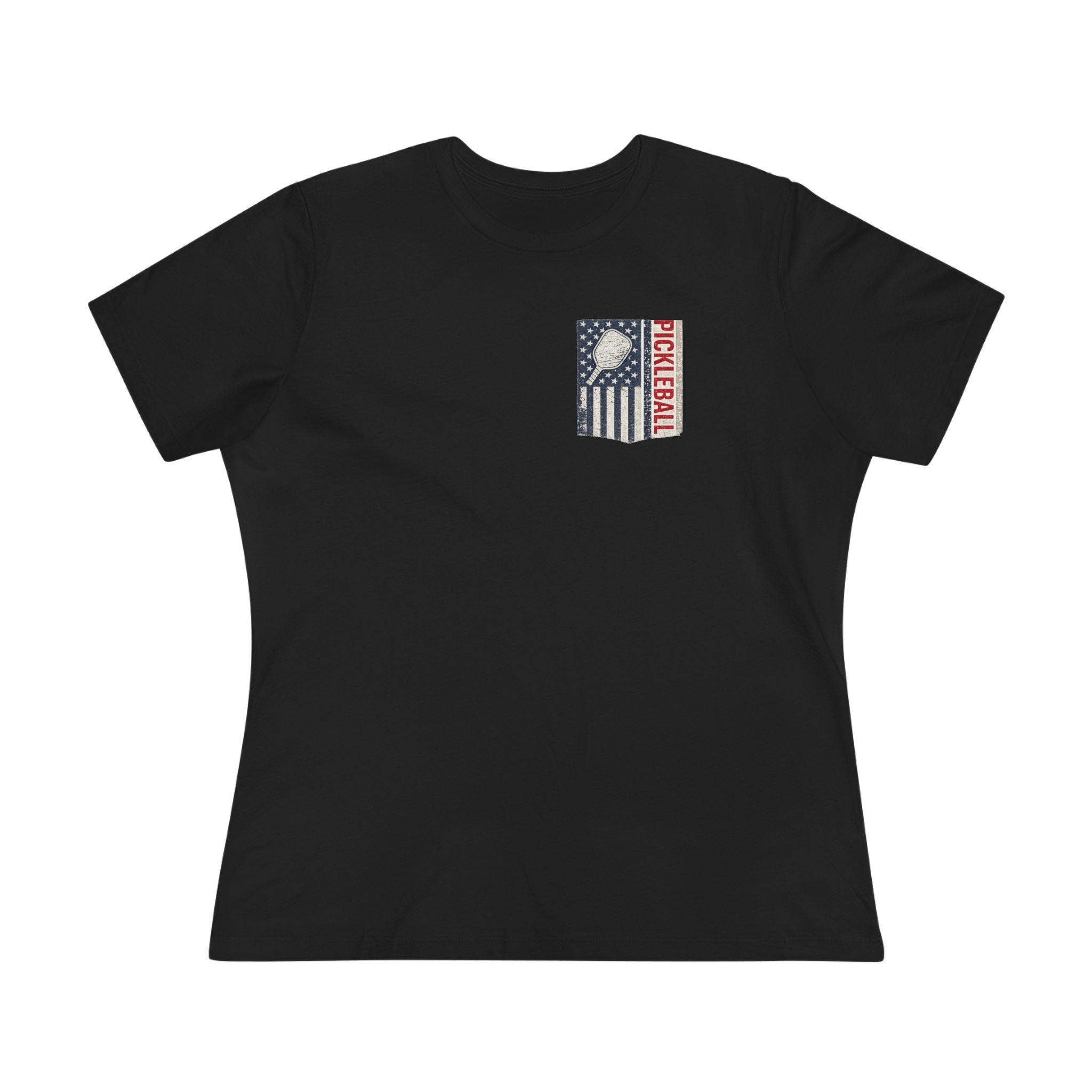 Women's Pickleball Flag Shirt | Vintage USA Pickleball Tee | Patriotic Pickleball Shirt for Her | Court Player Gift | 4 colors - 100% cotton