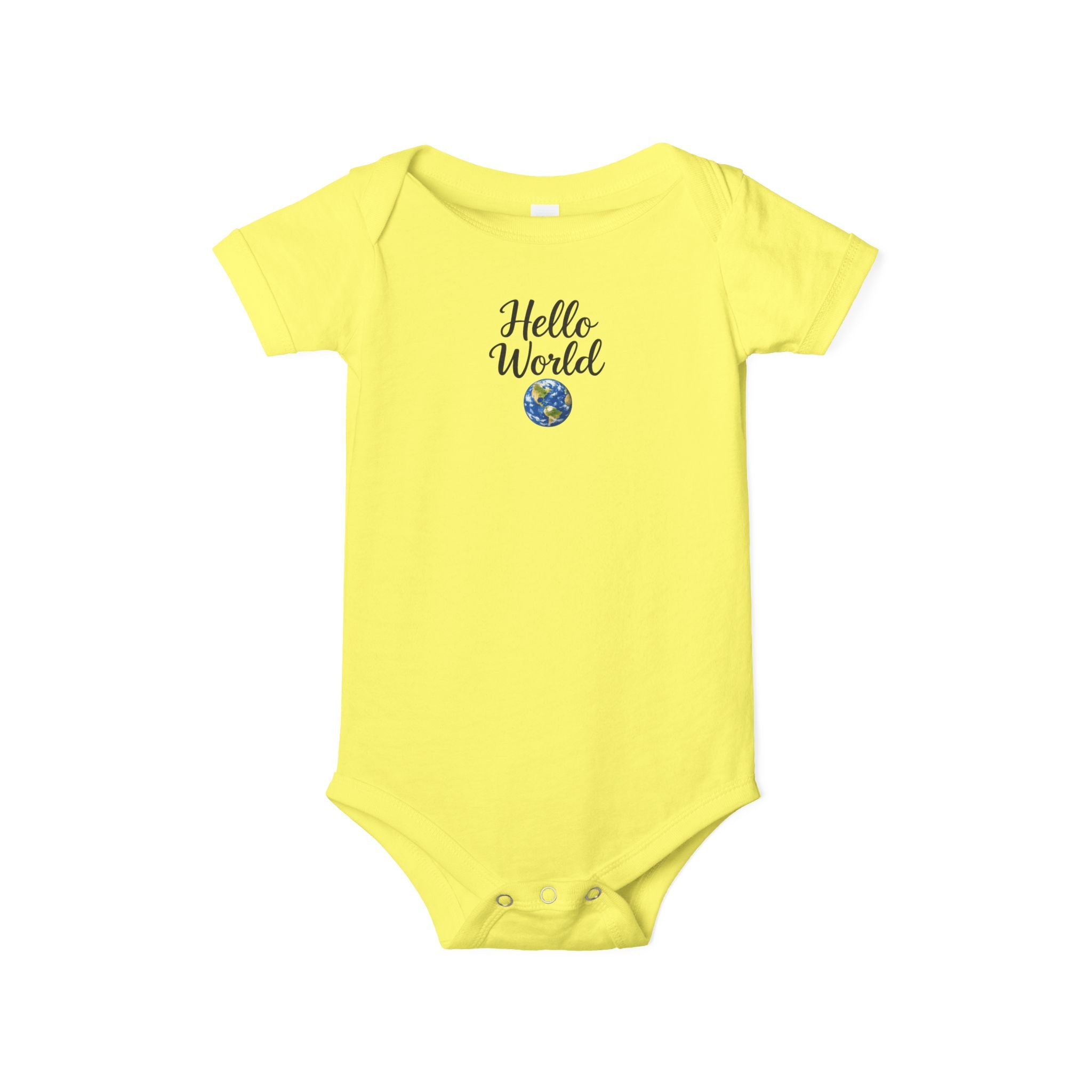 Hello World Baby Onesie |  Cute Baby Shower Gift | Infant Outfit for Boys or Girls | Baby Announcement Outfit | 7 colors - 100% cotton