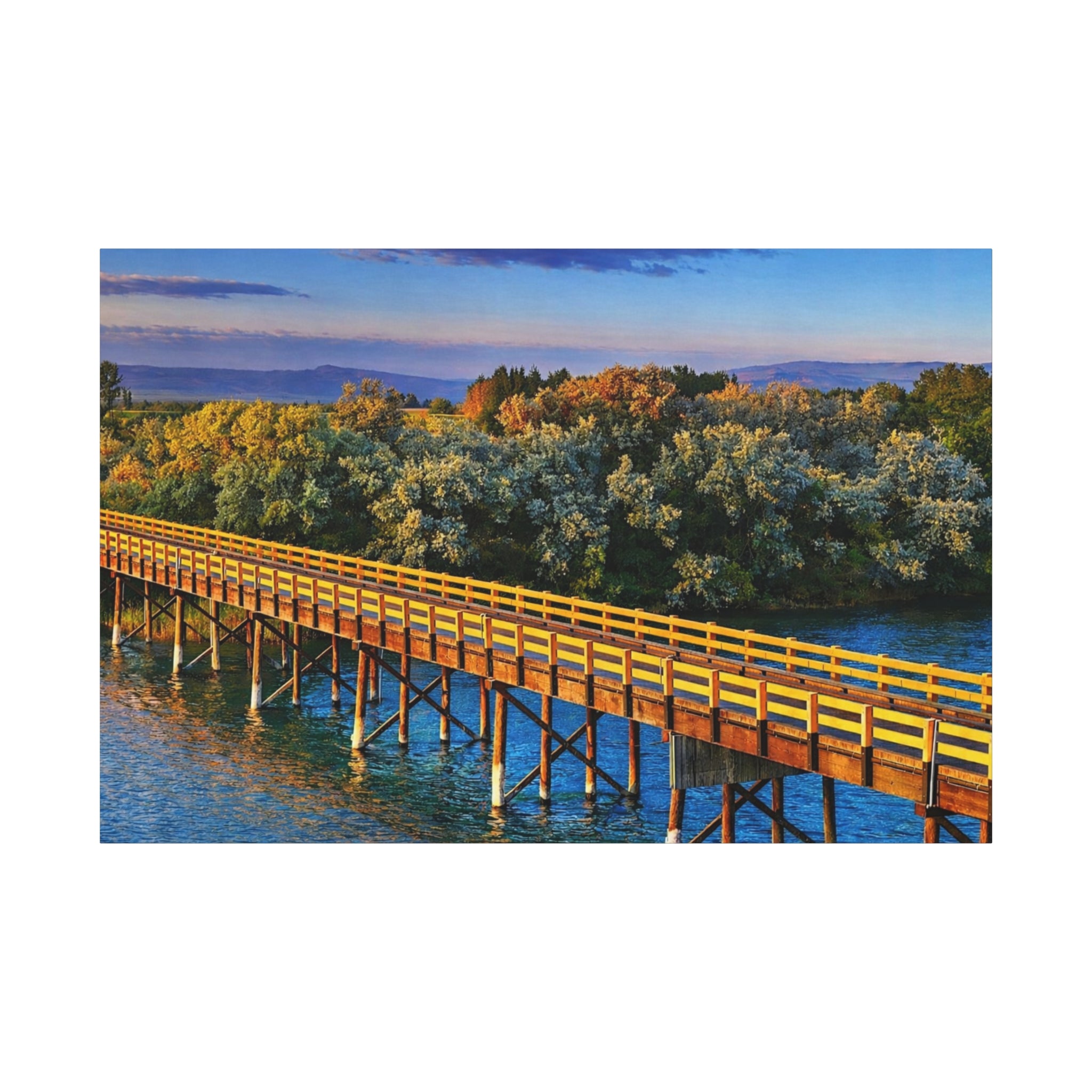 Jackson Bridge Matte Canvas | Idaho Wall Art |  Scenic Snake River  | Rustic Mountain Décor - 6 sizes