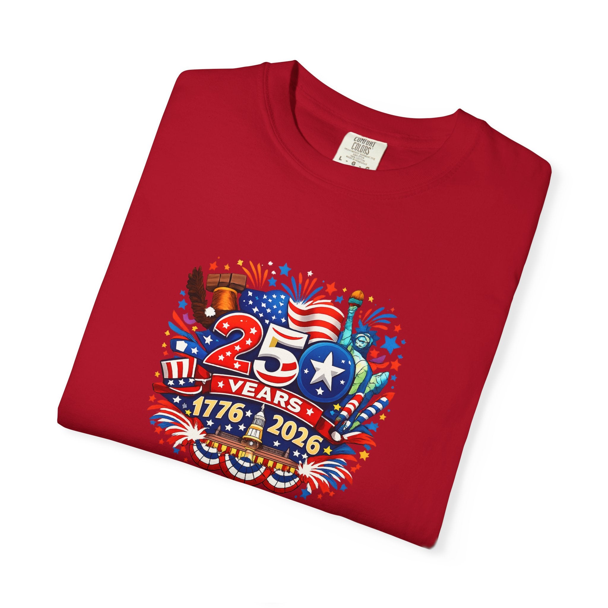 America 250 Years Shirt | 1776-2026 Tee | USA Independence Anniversary Shirt | Fourth of July Shirt | 6 colors - 100% cotton