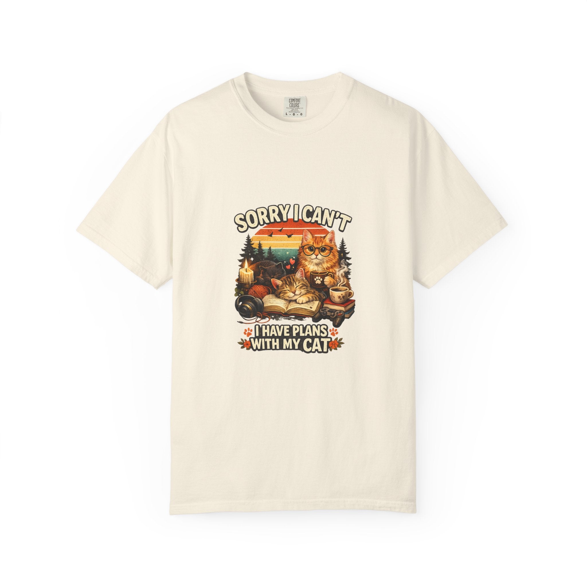 Sorry I Can't I Have Plans With My Cat TShirt | Funny Cat Lover Shirt | Cat Mom Tee | Gift for Cat Owners | 11 colors - 100% cotton