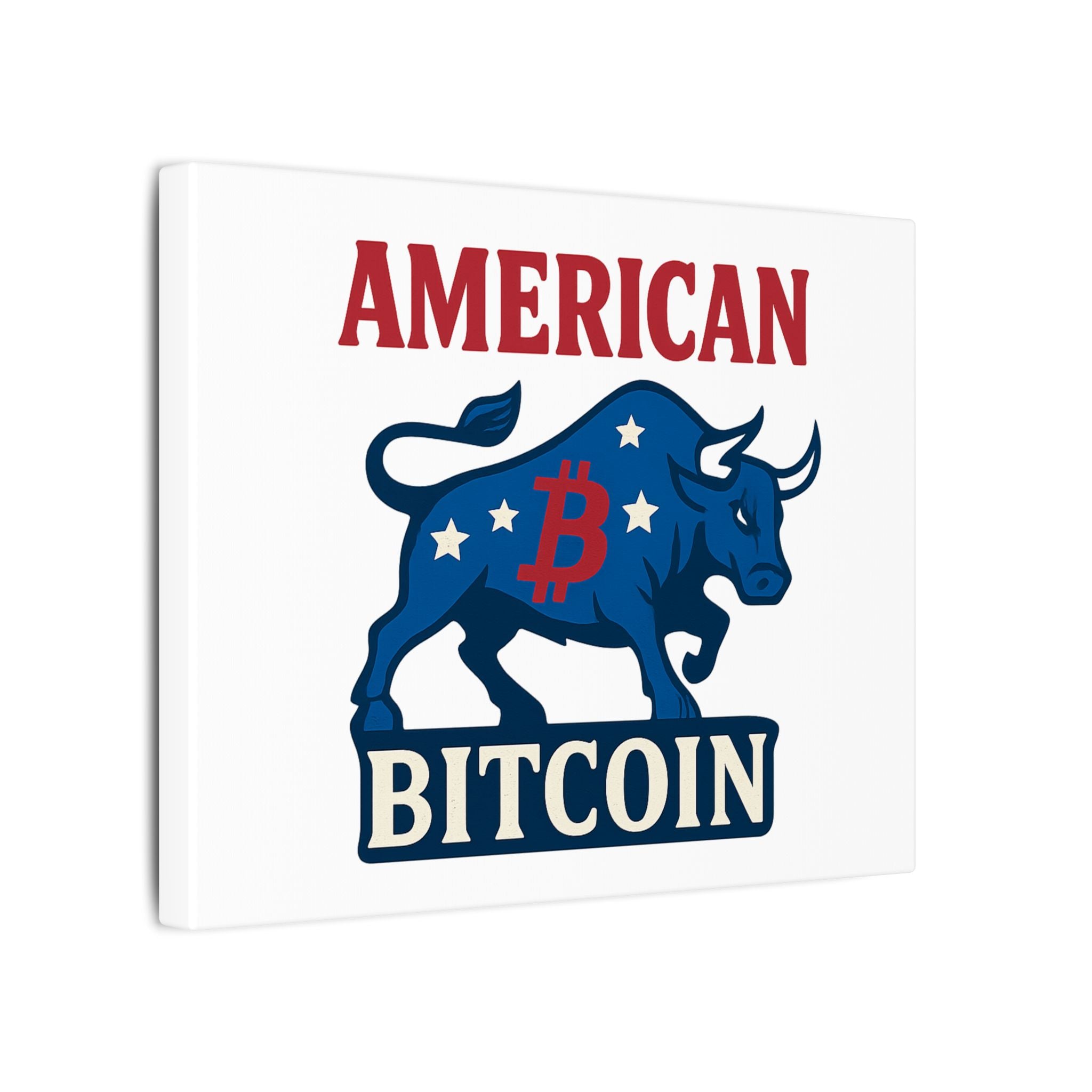 American Bitcoin Bull Canvas Print - Power, Patriotism & Crypto Pride