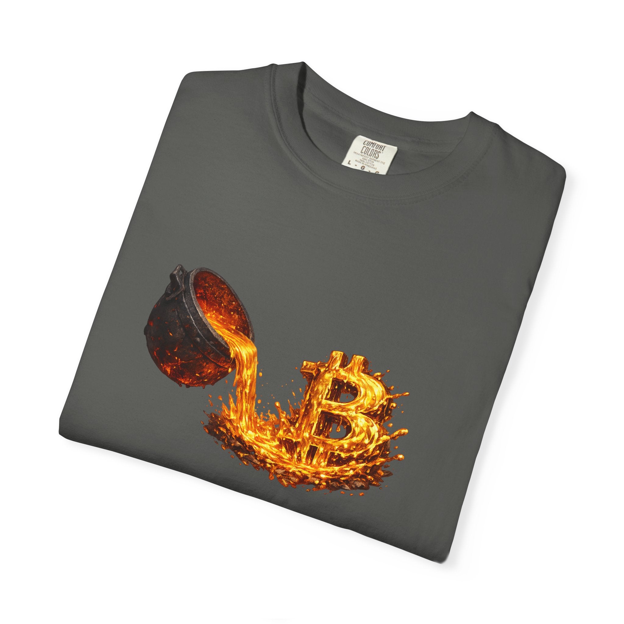 Burning Bitcoin spoon T-shirt | Crypto Investor Shirt | Bitcoin Holder Apparel | Digital Gold Graphic Tee | 5 colors - 100% cotton