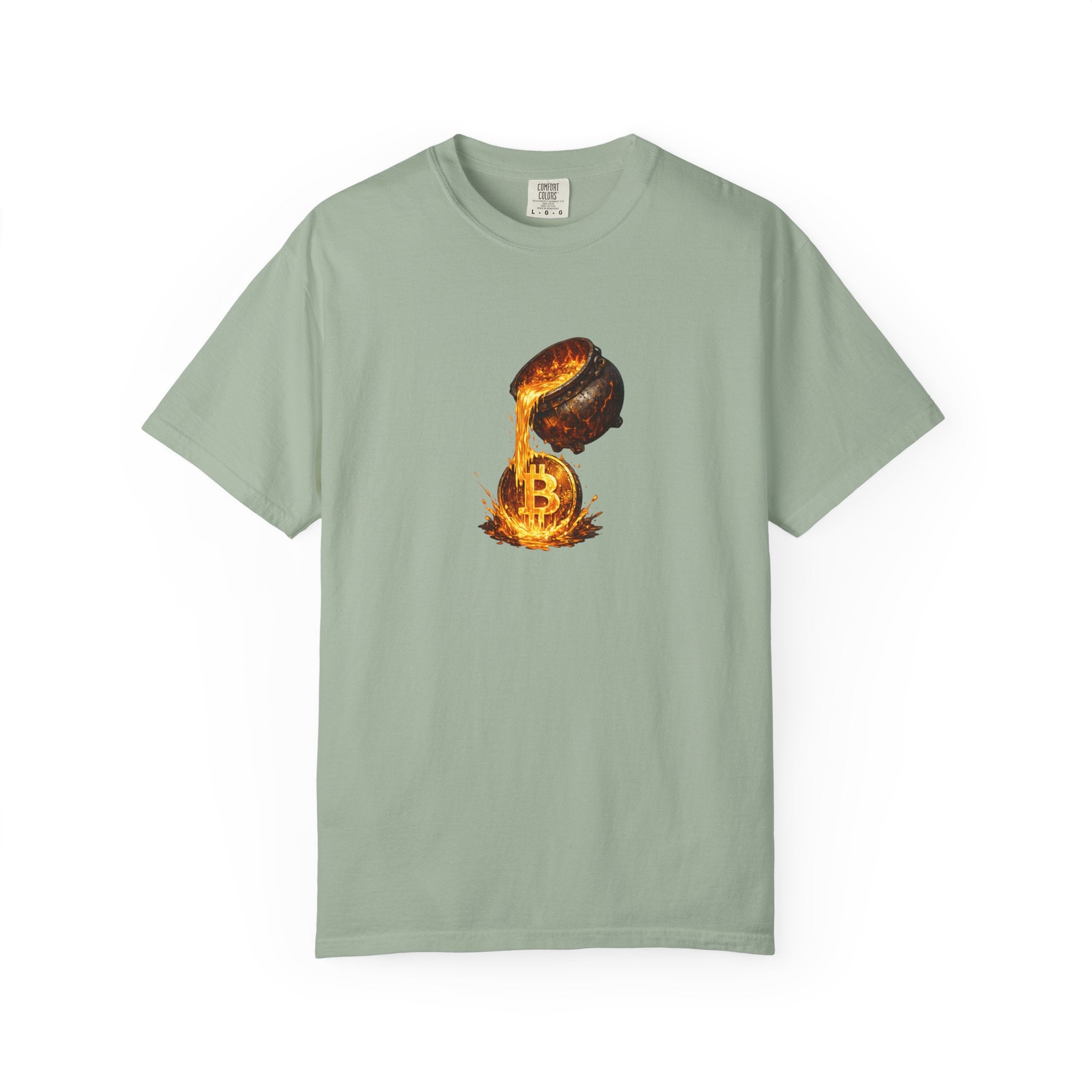 Molten Bitcoin Pour Tshirt | Crypto Lava Gold Graphic Tee | Bitcoin Investor Shirt | 7 colors - 100% cotton